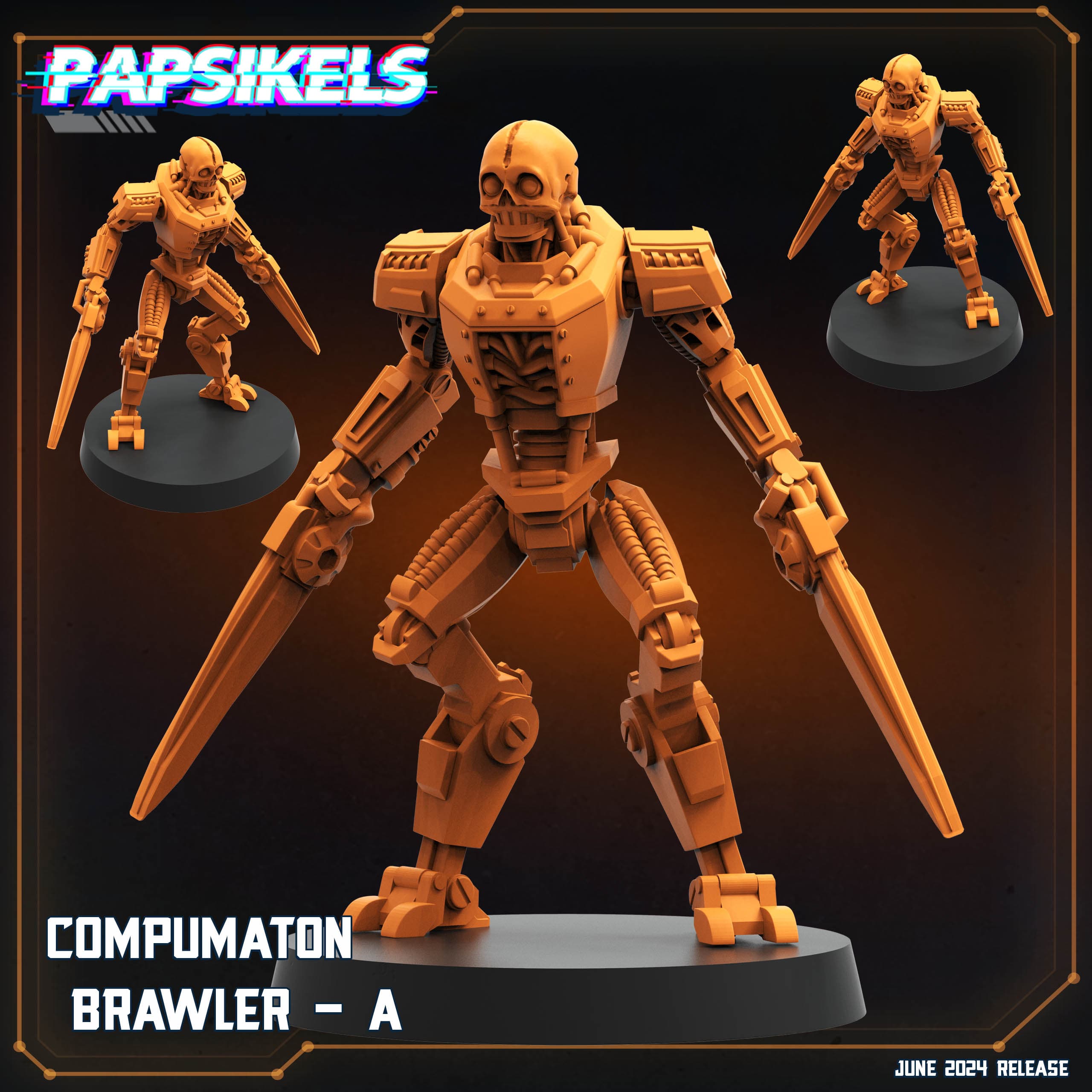 3D Printed Papsikels Compumaton Set JUNE 2024 SCIFI 28mm 32mm
