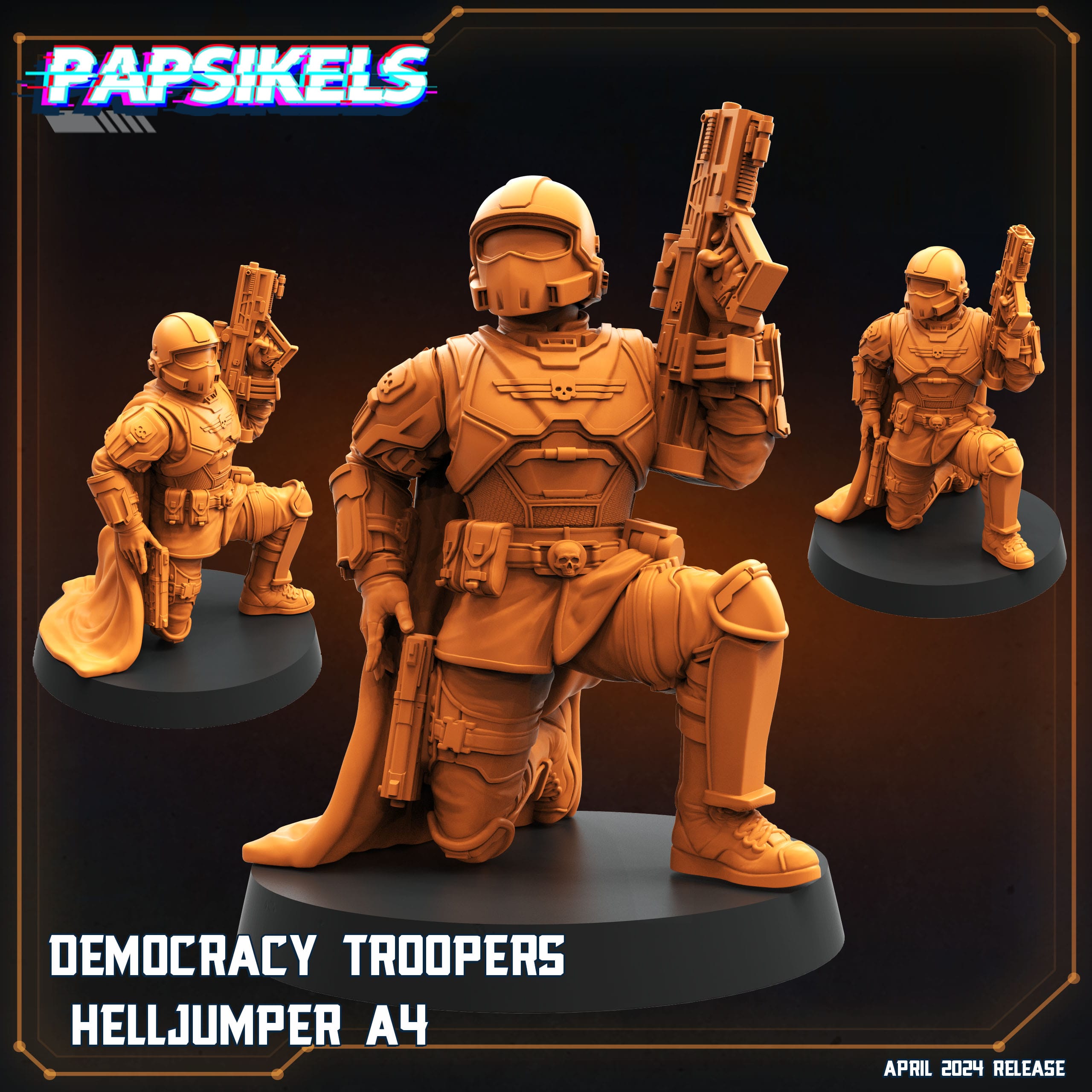 3D Printed Papsikels Democracy Troopers SciFi Set Democracy Troopers Helljumper Set 28mm 32mm