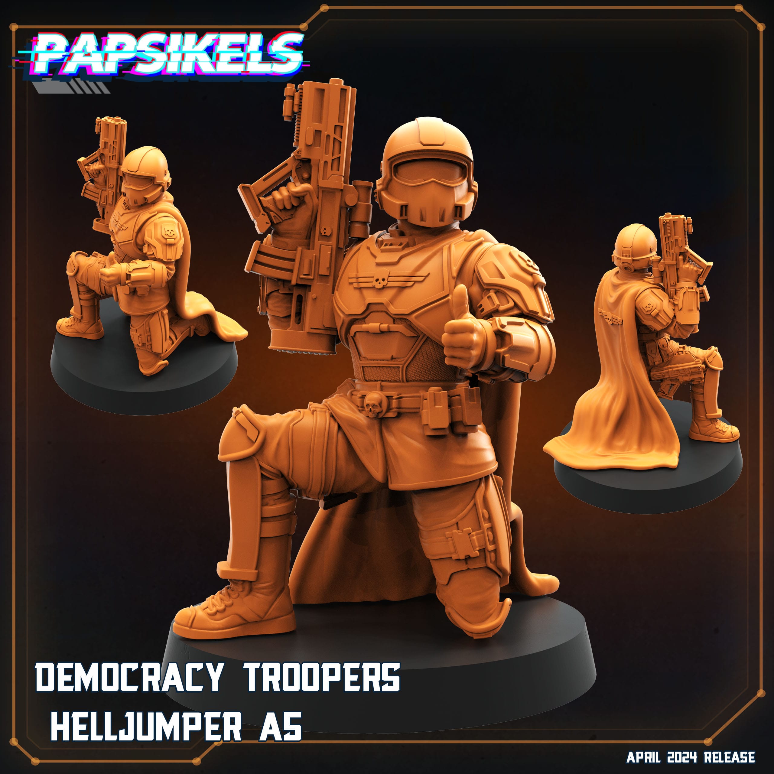 3D Printed Papsikels Democracy Troopers SciFi Set Democracy Troopers Helljumper Set 28mm 32mm