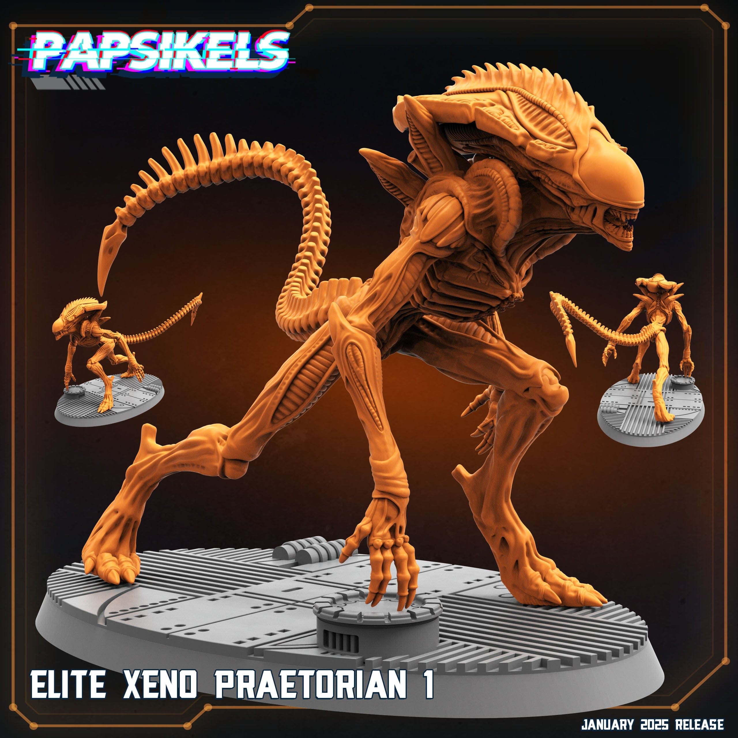 3D Printed Papsikels Elite Xeno Praetorians Set January 2025 - Scifi 28mm 32mm