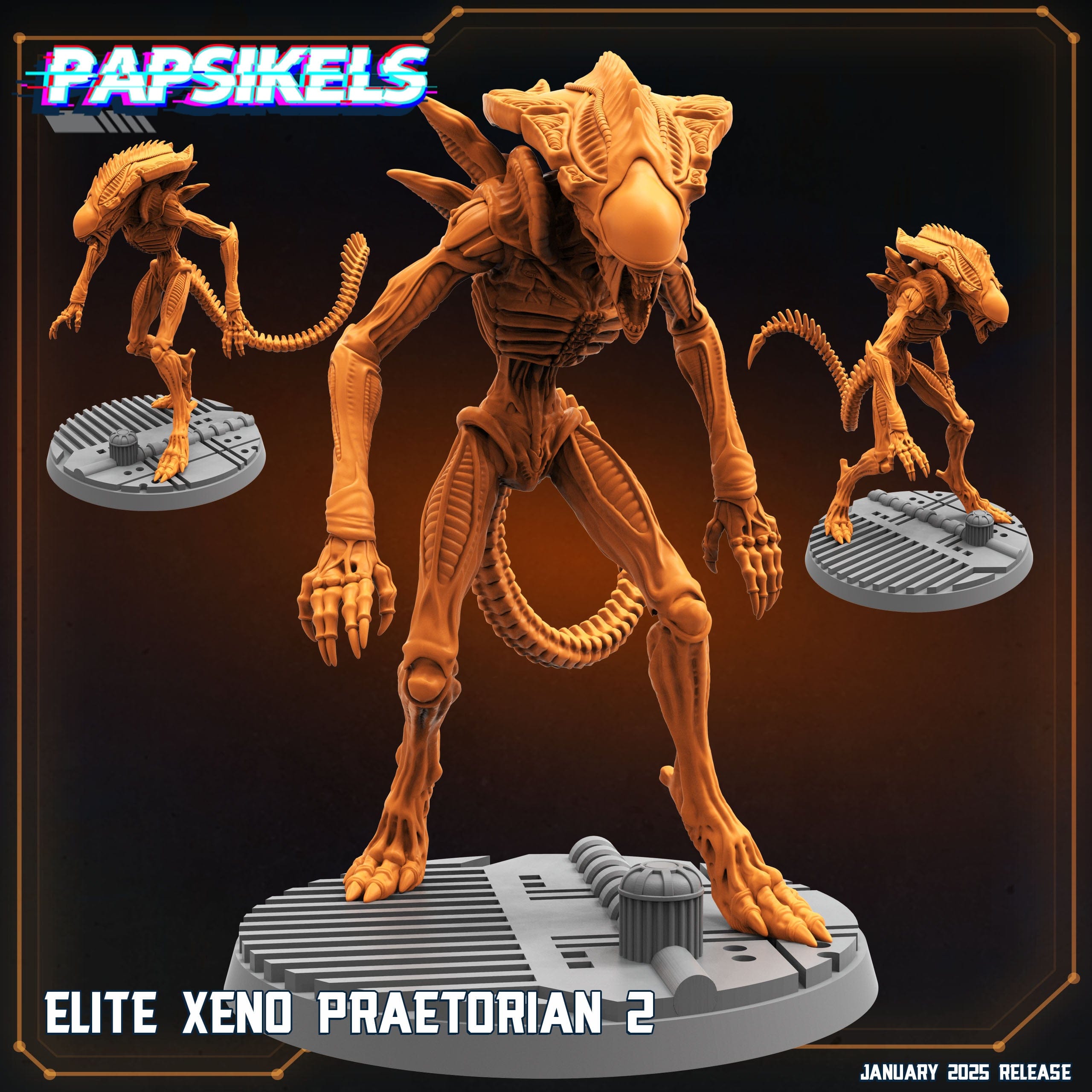 3D Printed Papsikels Elite Xeno Praetorians Set January 2025 - Scifi 28mm 32mm