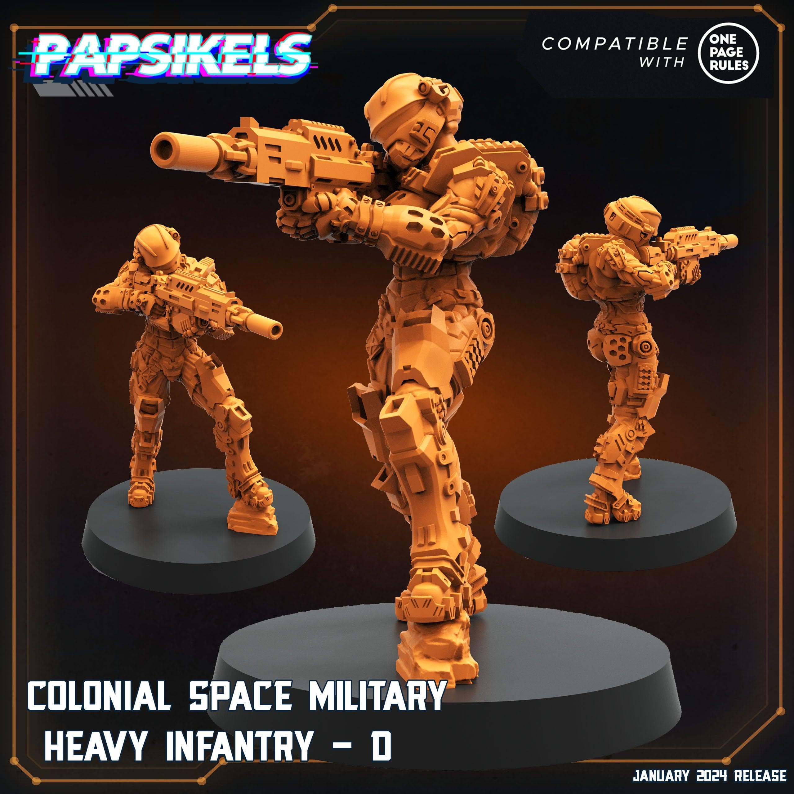3D Printed Papsikels Human Offence Force Armored Troopers Set Dropship Troopers 28mm 32mm