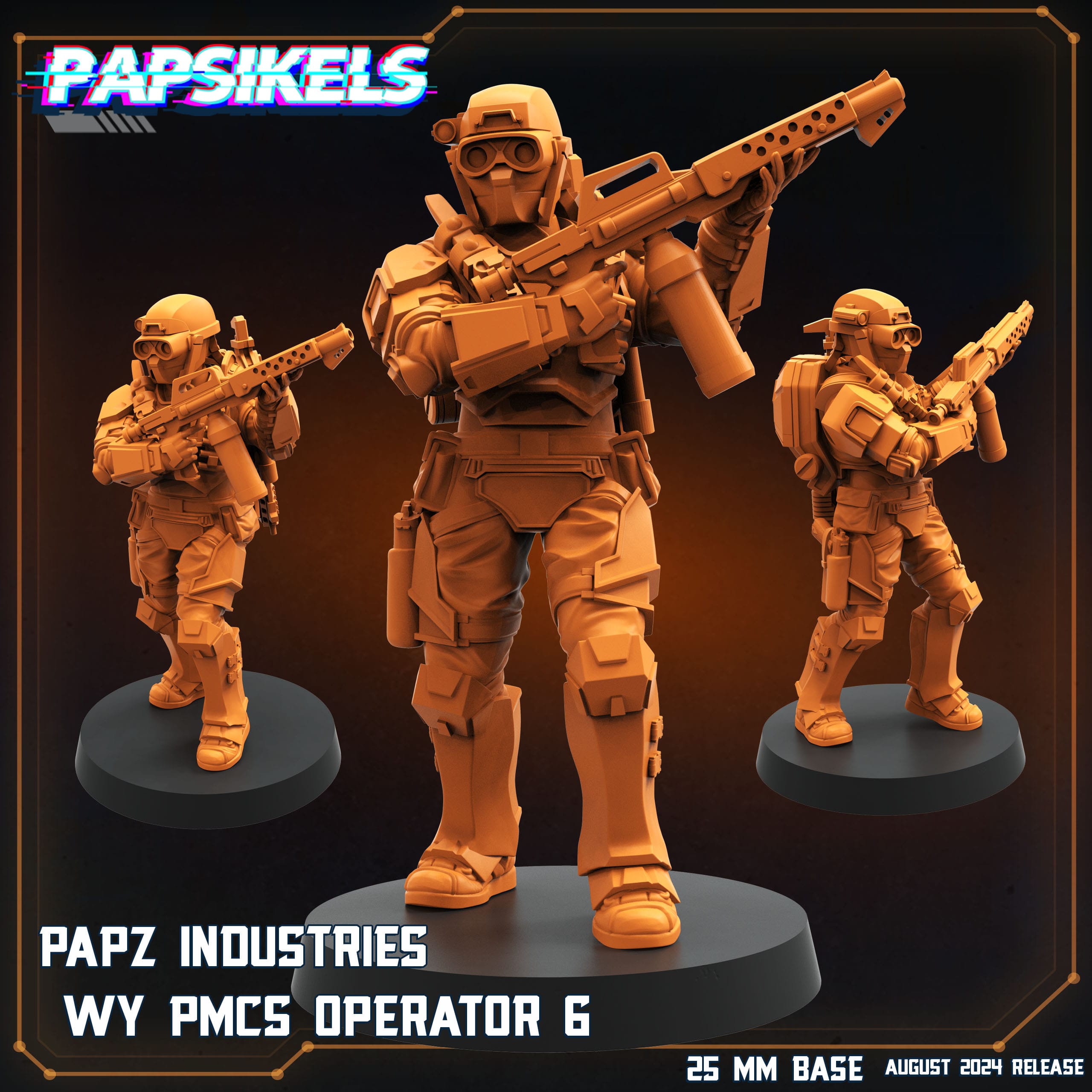 3D Printed Papsikels Papz Industries Wy Pmcs Set August 2024 Scifi 28mm 32mm