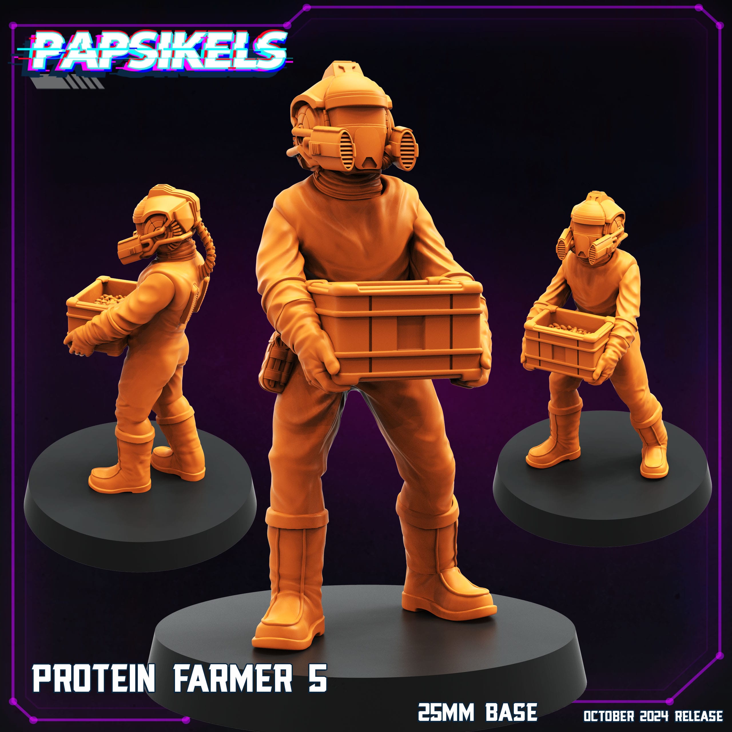 3D Printed Papsikels Protein Farmer Set October 2024 Cyberpunk 28mm 32mm