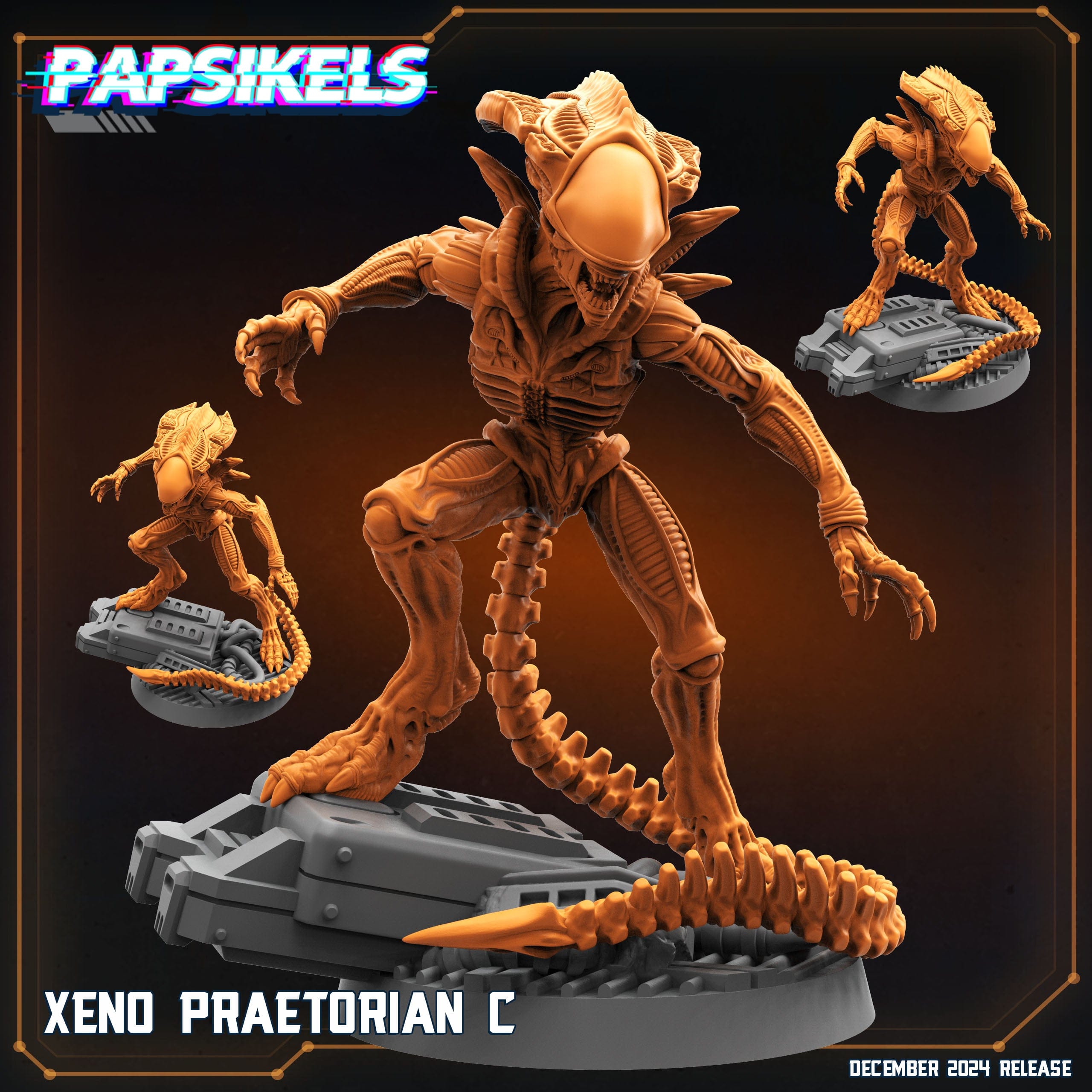 3D Printed Papsikels Xeno Praetorian Dec. 2024 SciFi 28mm 32mm