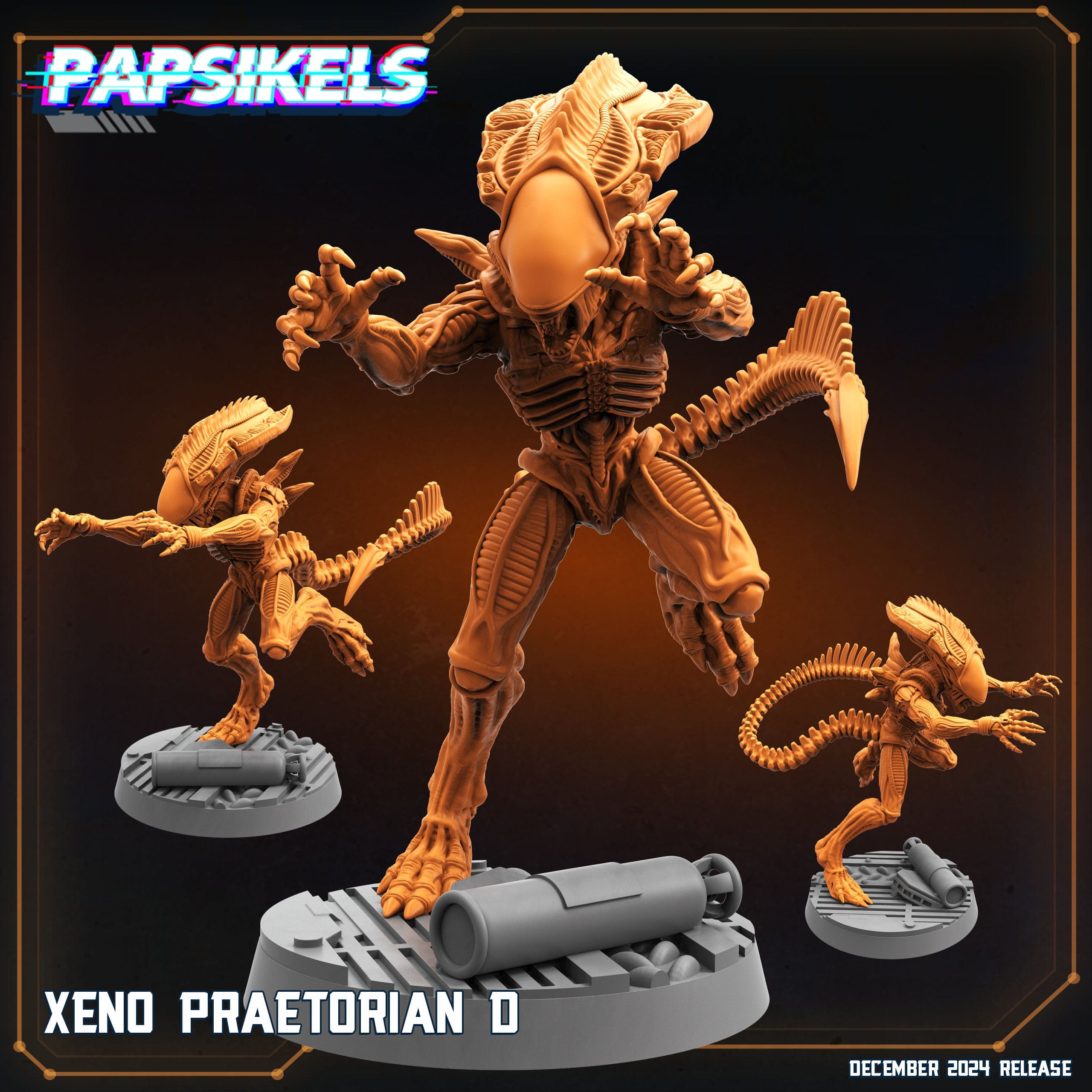 3D Printed Papsikels Xeno Praetorian Dec. 2024 SciFi 28mm 32mm