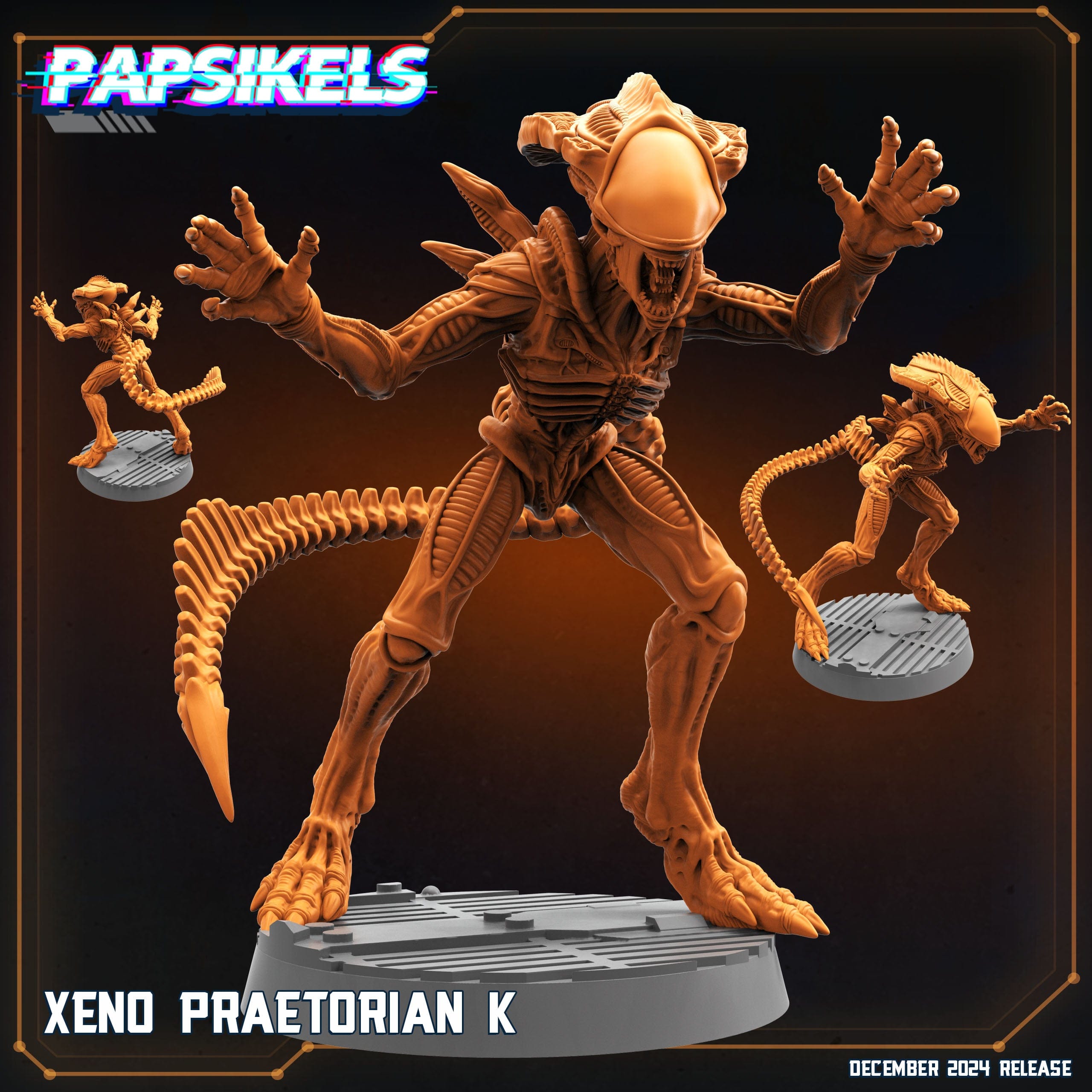 3D Printed Papsikels Xeno Praetorian Dec. 2024 SciFi 28mm 32mm