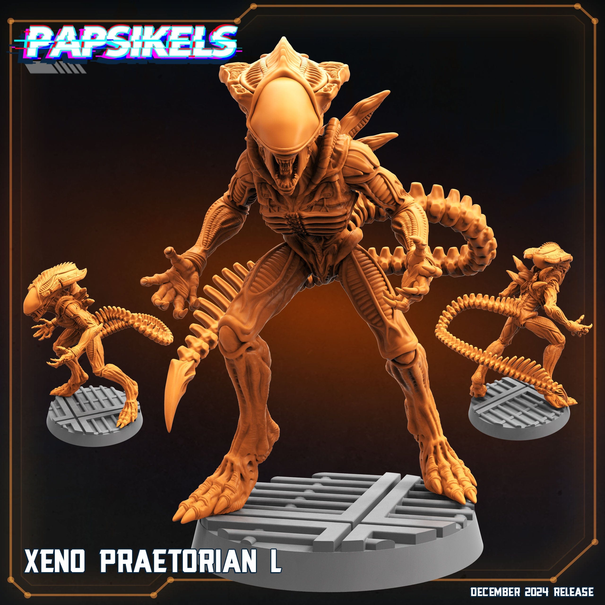 3D Printed Papsikels Xeno Praetorian Dec. 2024 SciFi 28mm 32mm