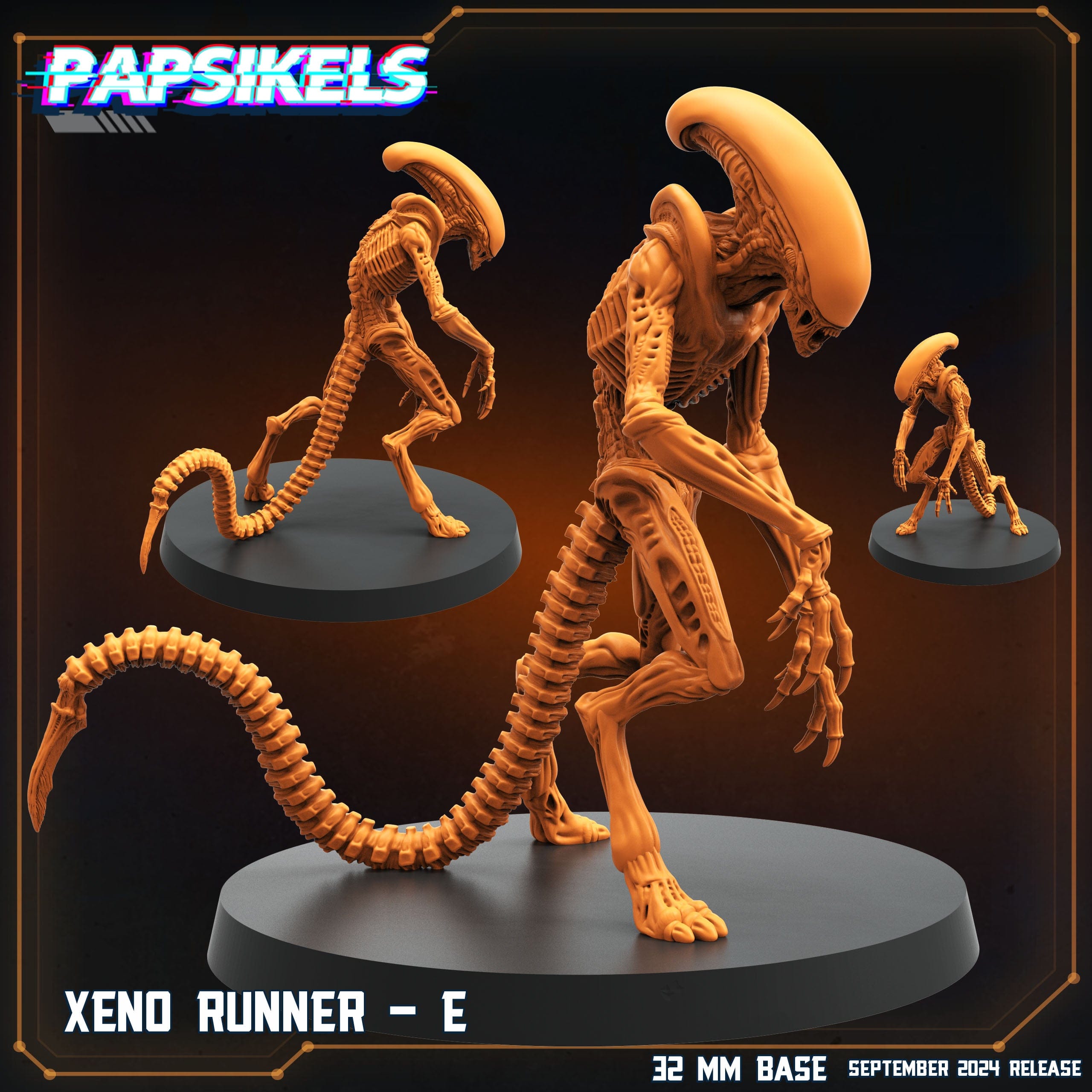 3D Printed Papsikels Xeno Runners Set SEPTEMBER 2024 SCIFI 28mm 32mm