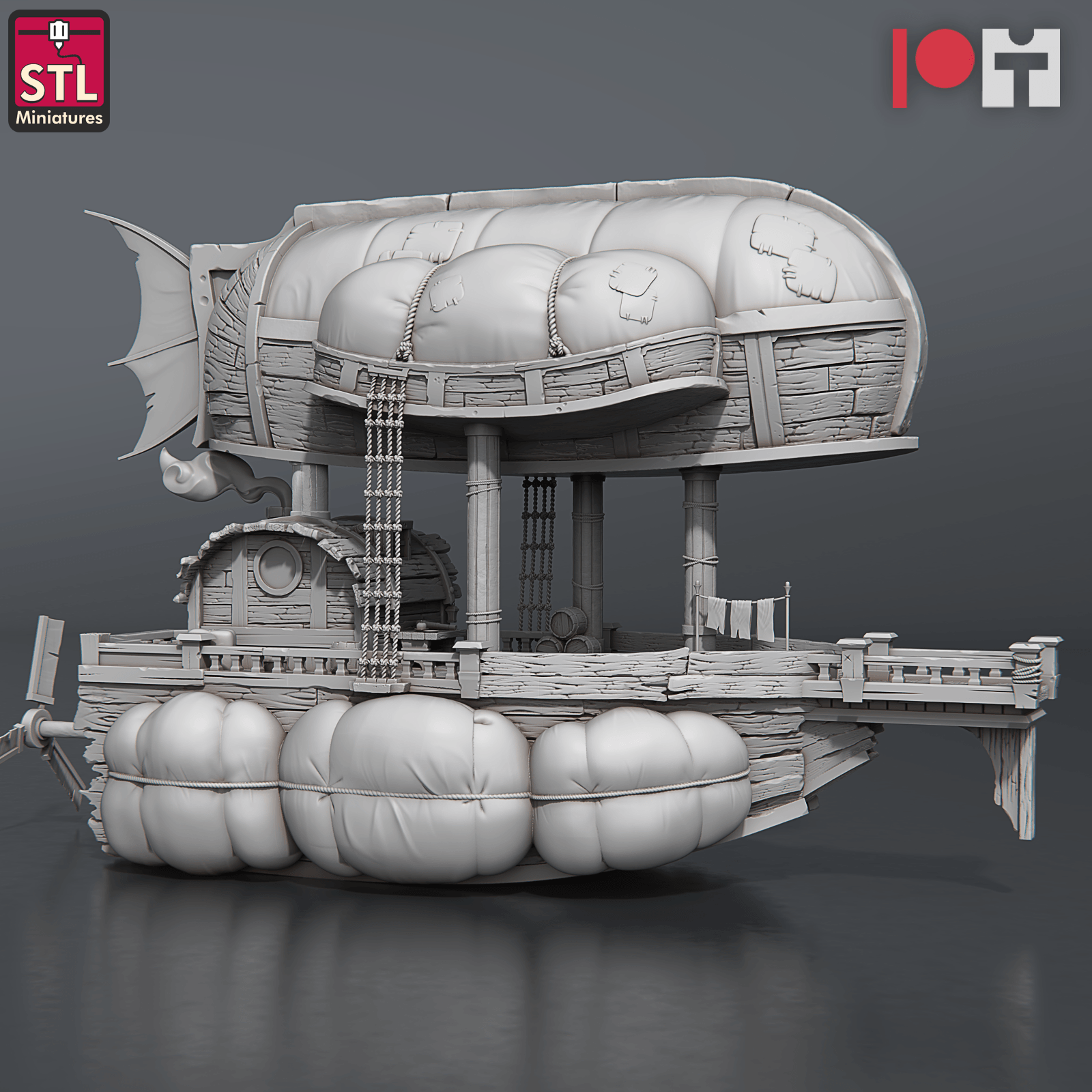 3D Printed STL Miniatures Airship Crew Set 28 - 32mm War Gaming D&D