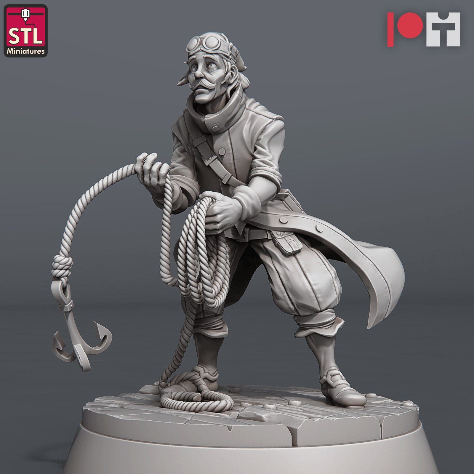 3D Printed STL Miniatures Airship Crew Set 28 - 32mm War Gaming D&D