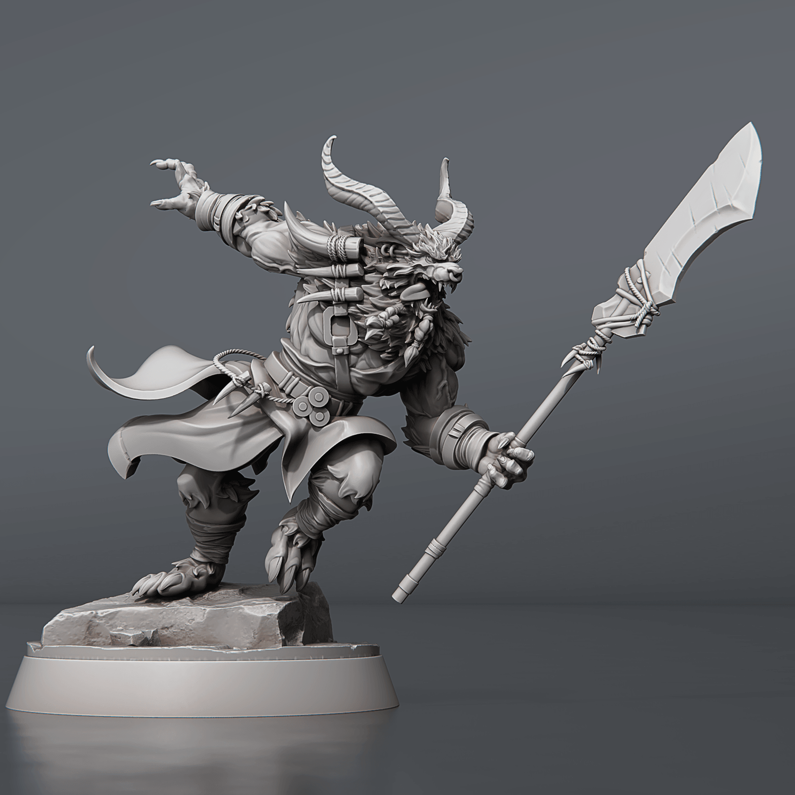 3D Printed STL Miniatures Borock 28 - 32mm War Gaming D&D
