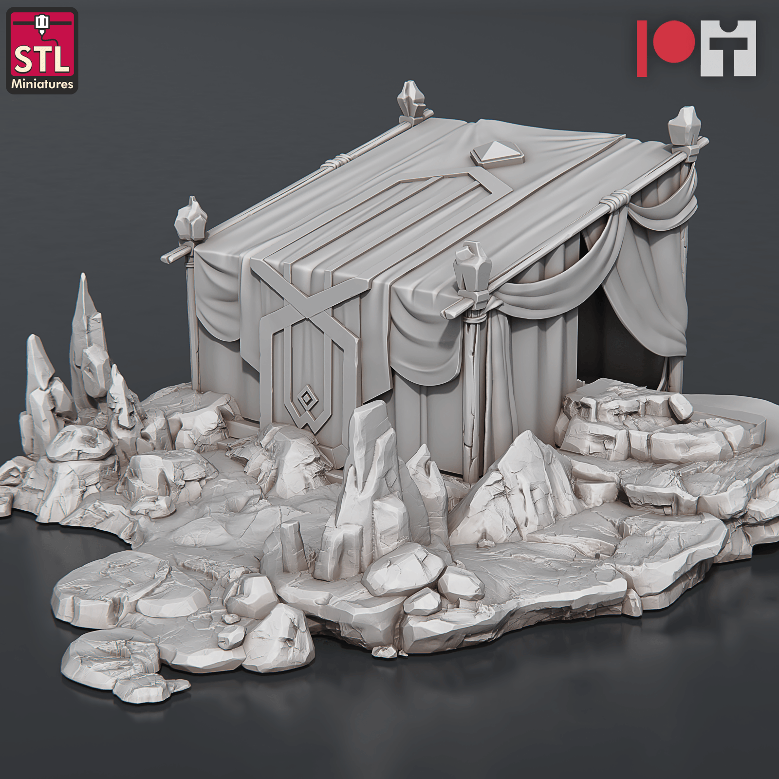 3D Printed STL Miniatures Dwarven Camp Set 28 - 32mm War Gaming D&D