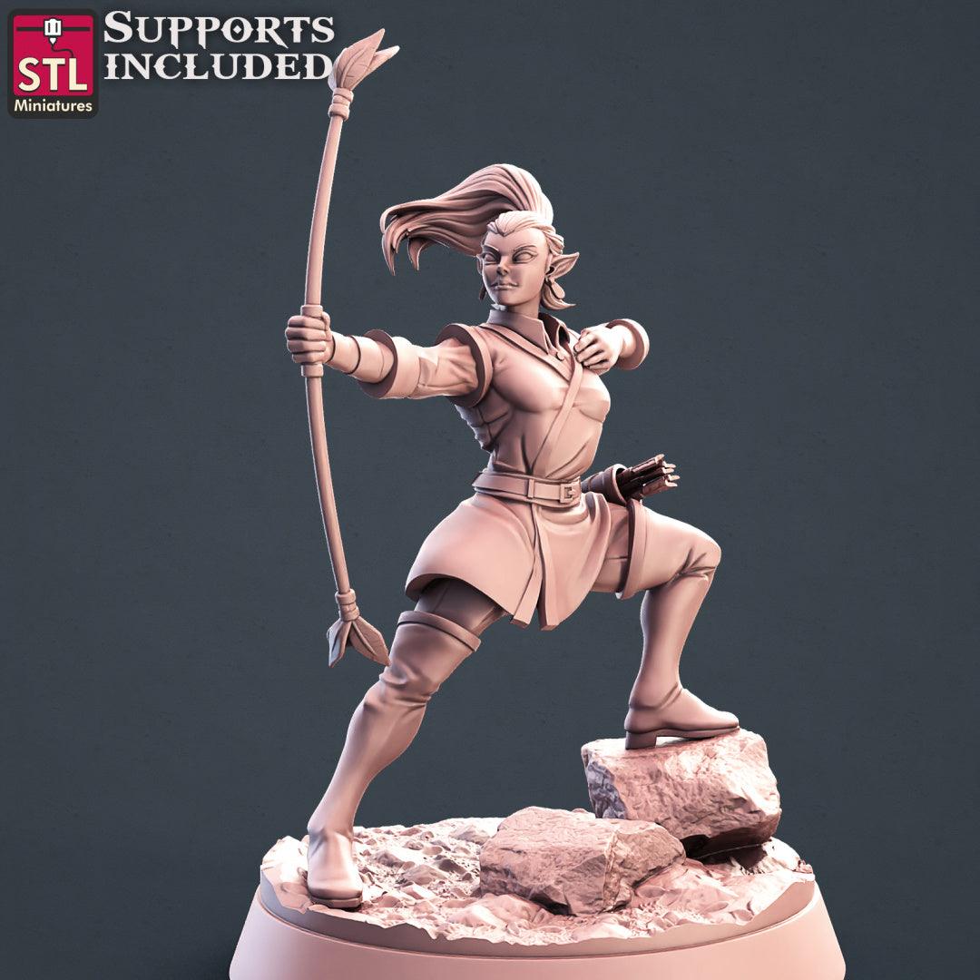 3D Printed STL Miniatures Elf Archers Set 28 - 32mm War Gaming D&D