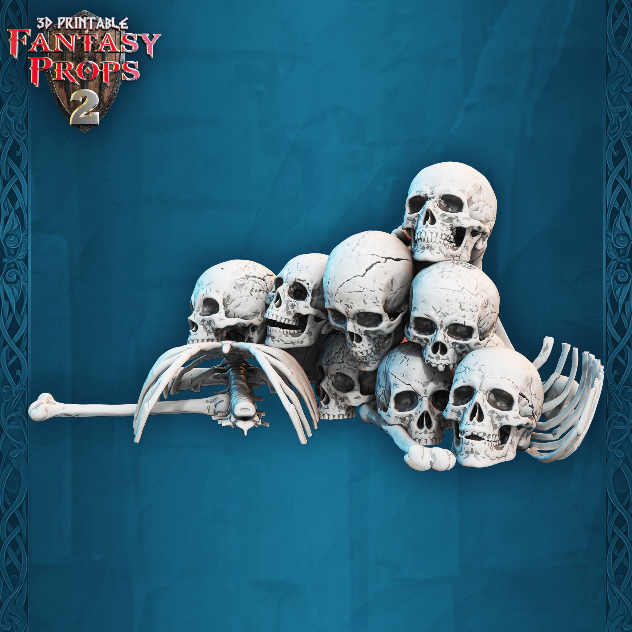3D Printed STL Miniatures Fantasy Props 2 Dungeons Set 28 - 32mm War Gaming D&D