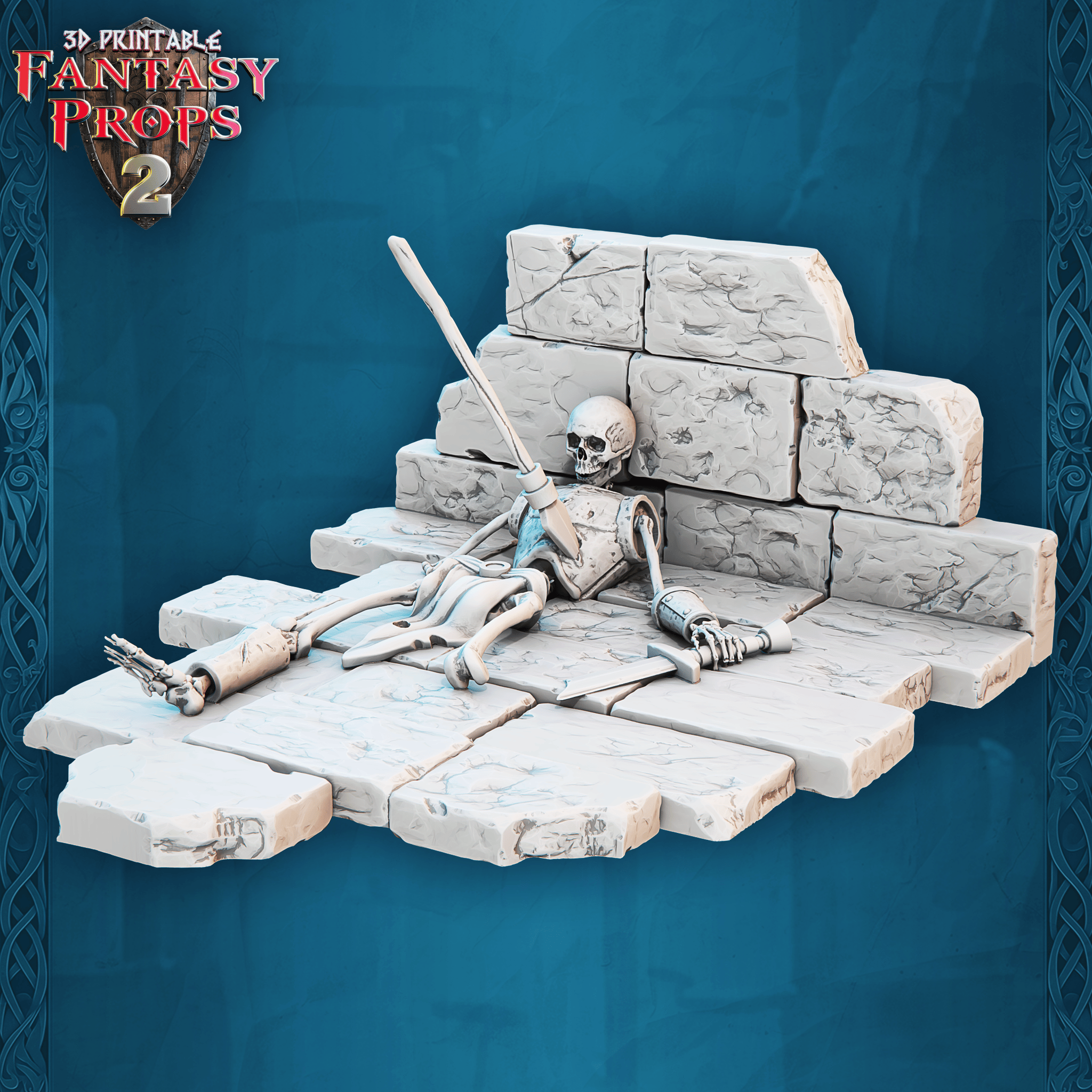 3D Printed STL Miniatures Fantasy Props 2 Dungeons Set 28 - 32mm War Gaming D&D