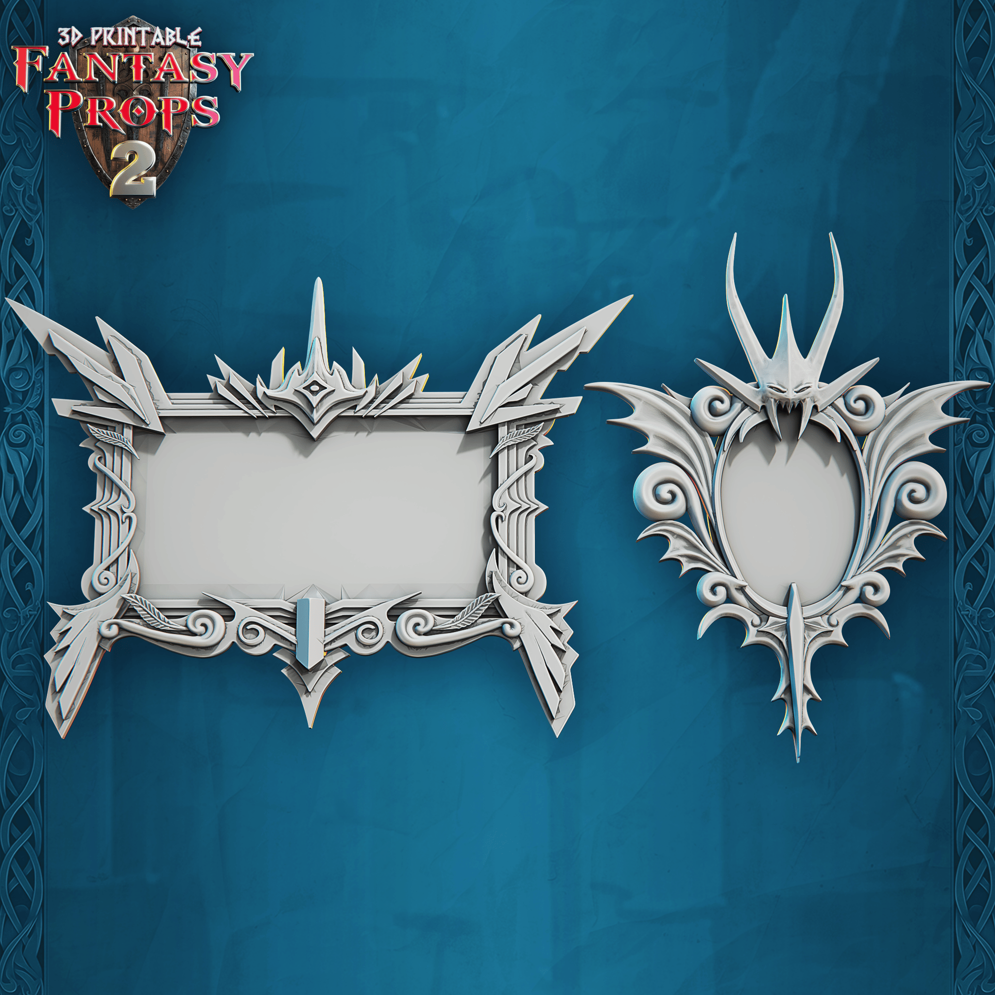 3D Printed STL Miniatures Fantasy Props 2 Museum Set 28 - 32mm War Gaming D&D