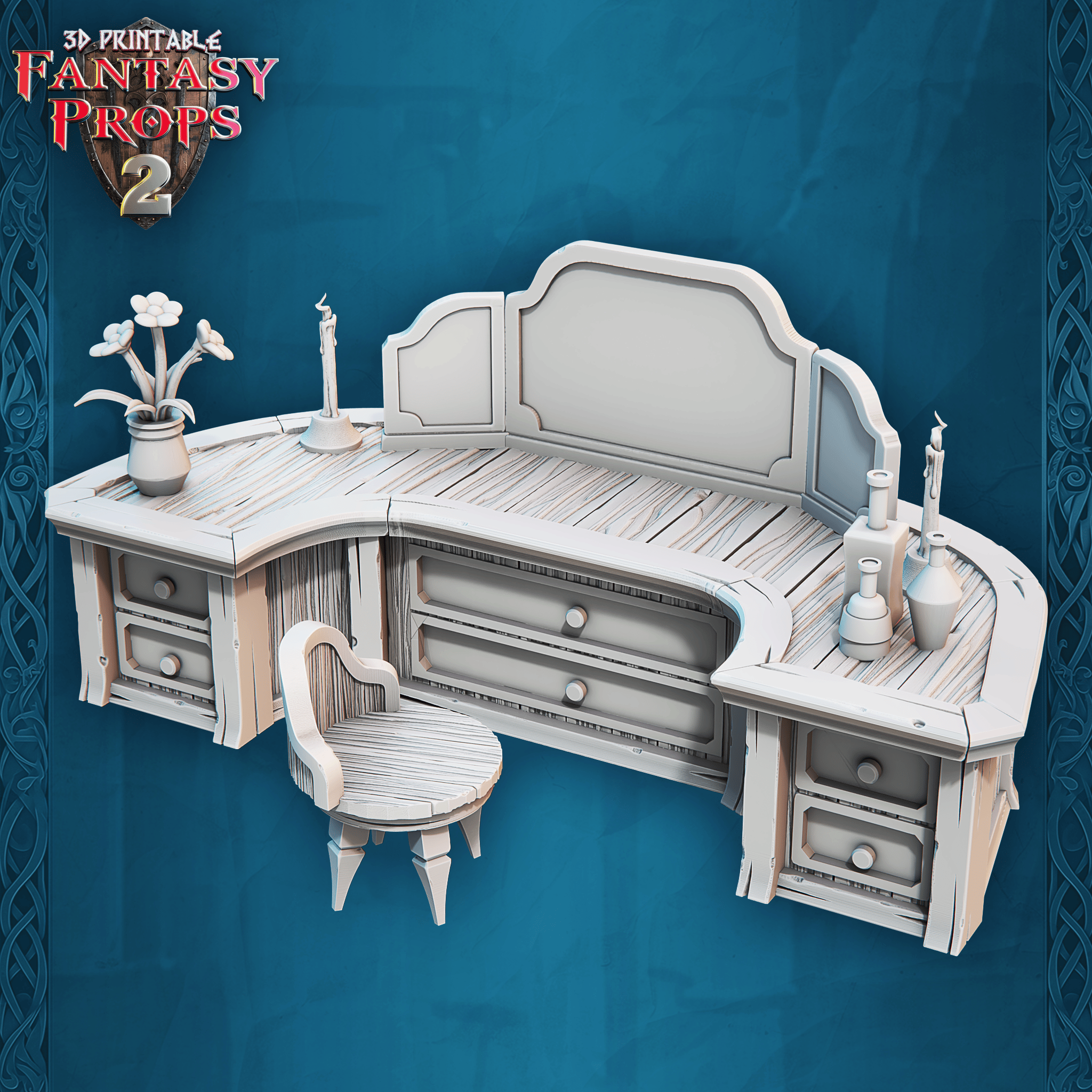 3D Printed STL Miniatures Fantasy Props 2 Tavern 28 - 32mm War Gaming D&D