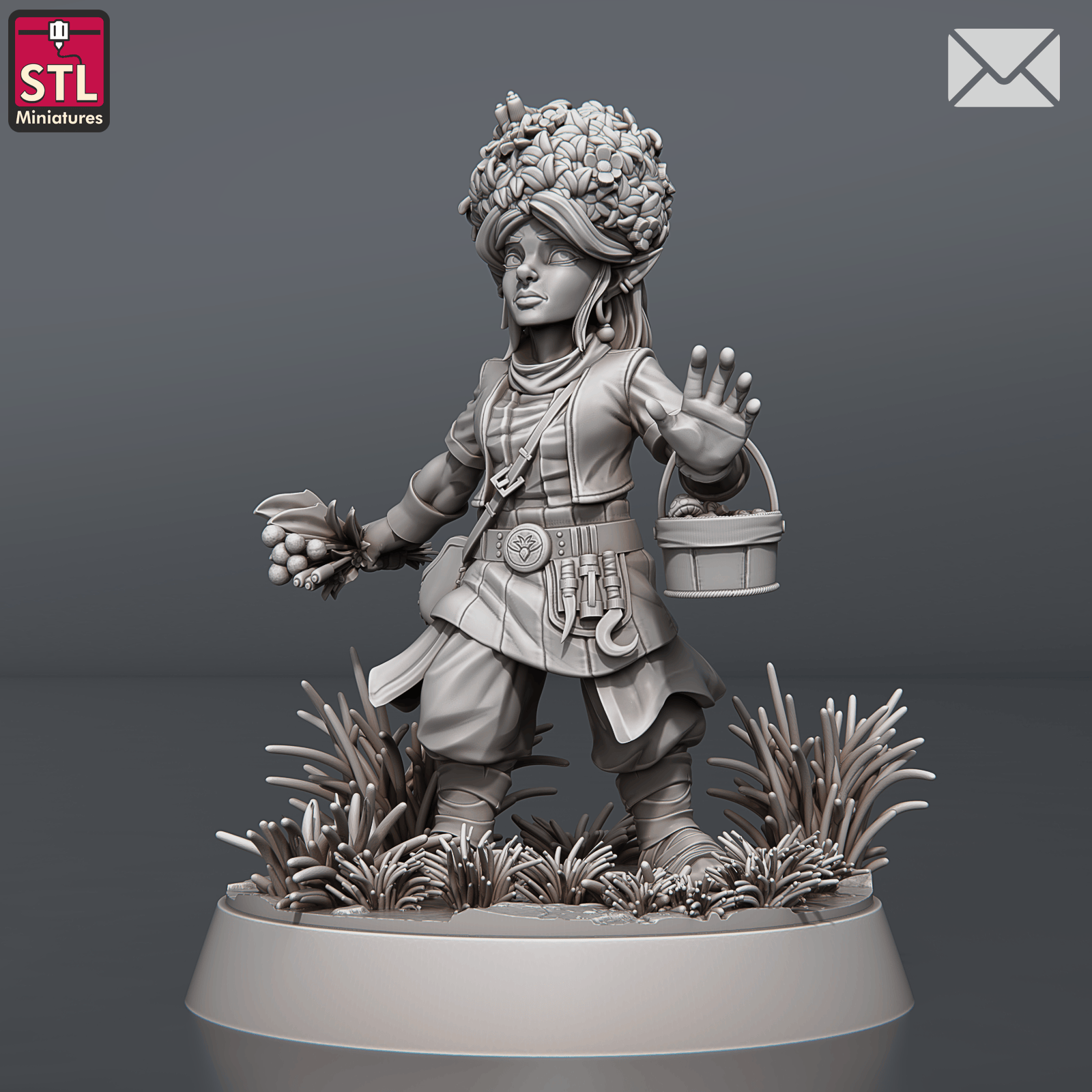 3D Printed STL Miniatures Herbalist Set 28 - 32mm War Gaming D&D