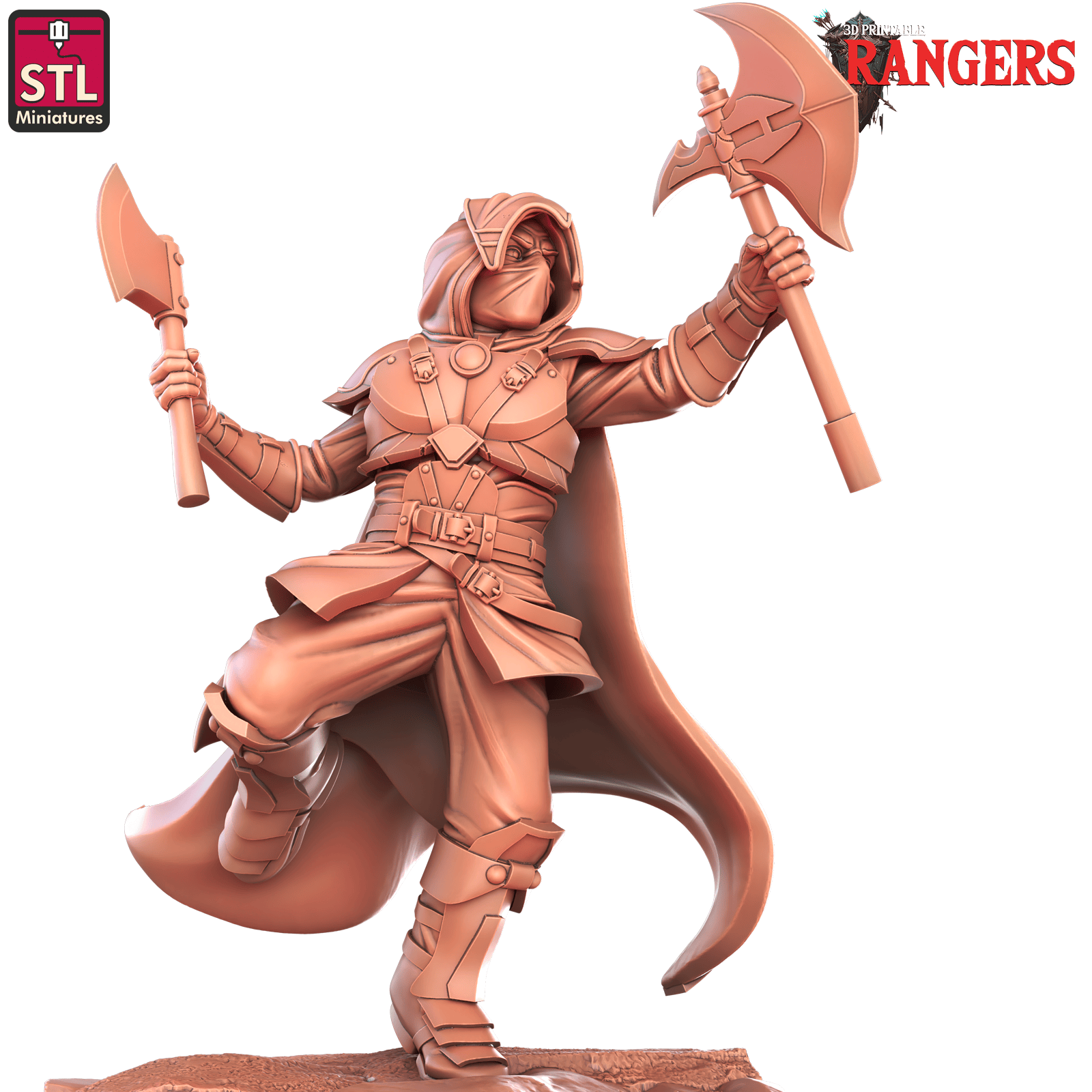 3D Printed STL Miniatures Human Male Ranger A Rangers 28 - 32mm War Gaming D&D