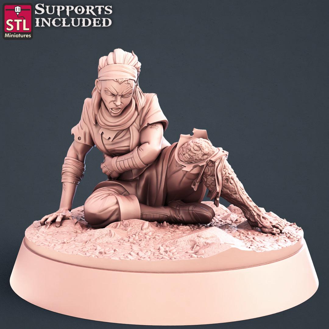 3D Printed STL Miniatures Injured Villagers Set 28 - 32mm War Gaming D&D