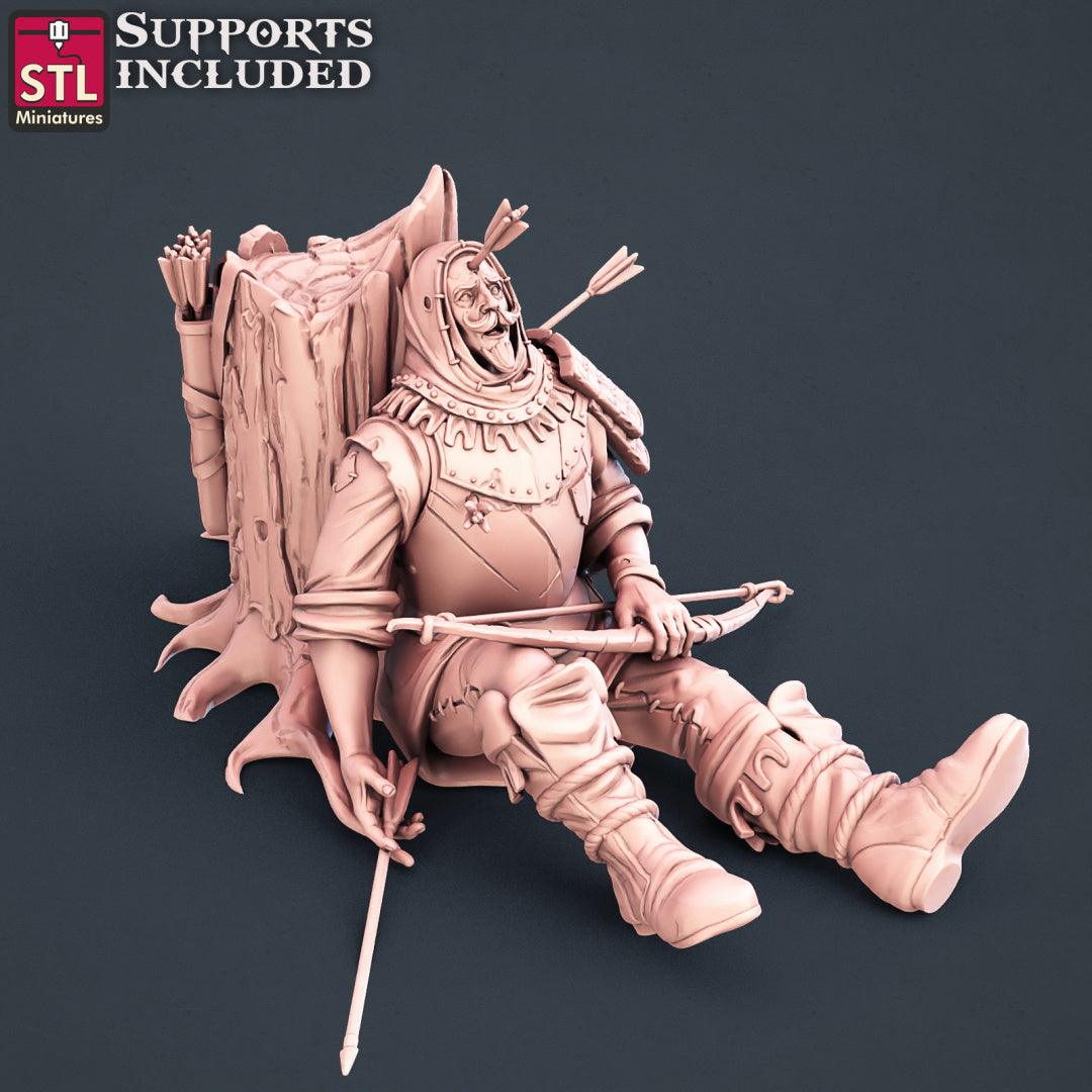 3D Printed STL Miniatures Injured Villagers Set 28 - 32mm War Gaming D&D