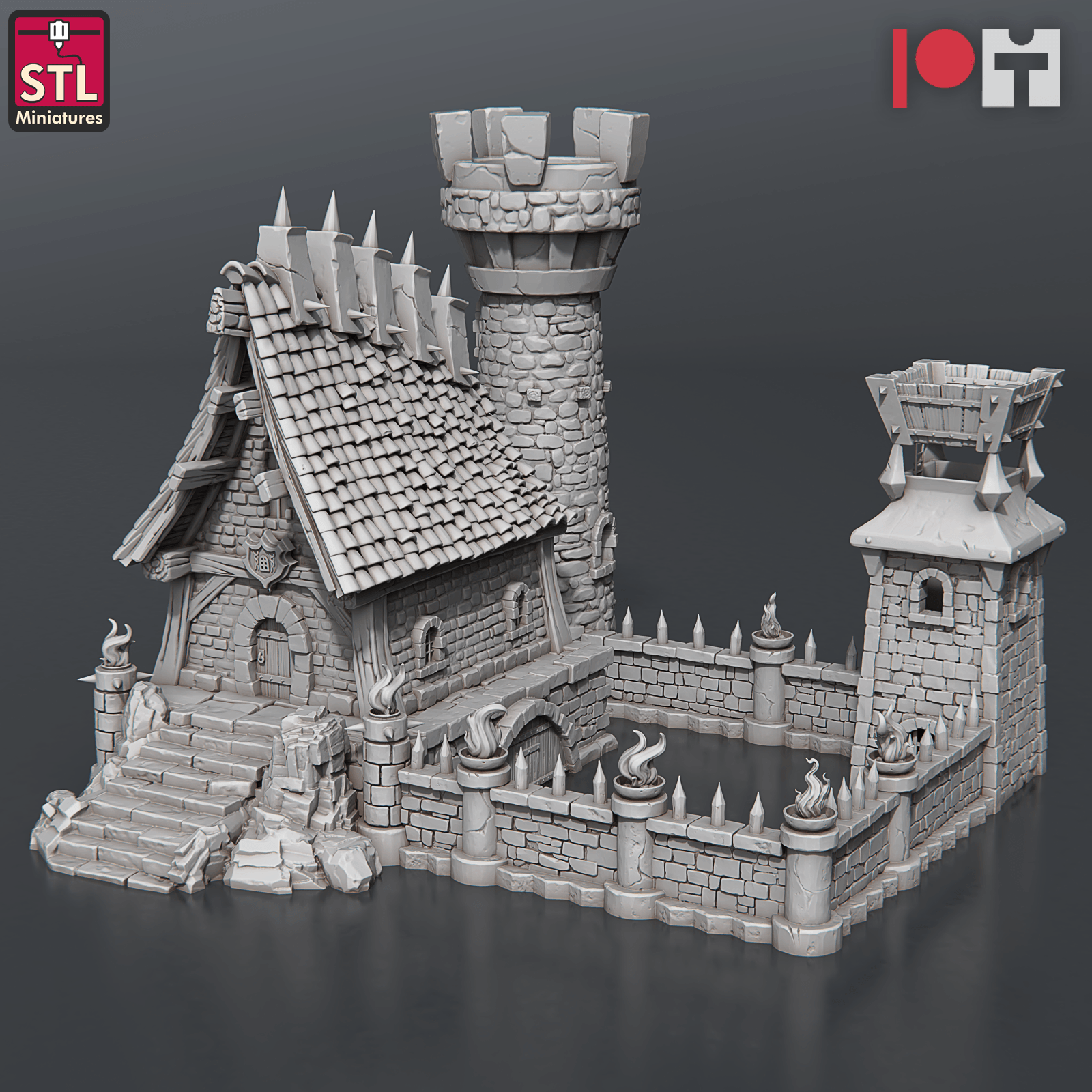 3D Printed STL Miniatures Jail Set 28 - 32mm War Gaming D&D