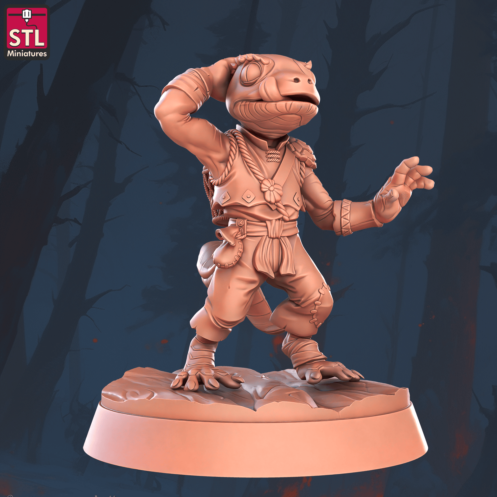 3D Printed STL Miniatures Lizardfolks Set 28 - 32mm War Gaming D&D