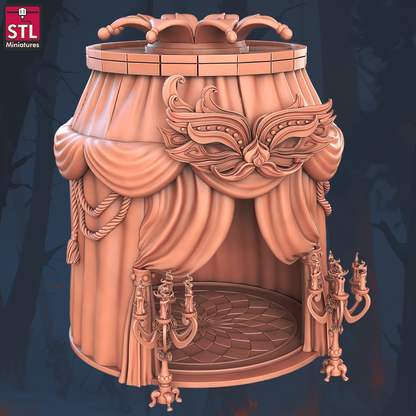 3D Printed STL Miniatures Masquerade Vetenian Carnival Set 28 - 32mm War Gaming D&D