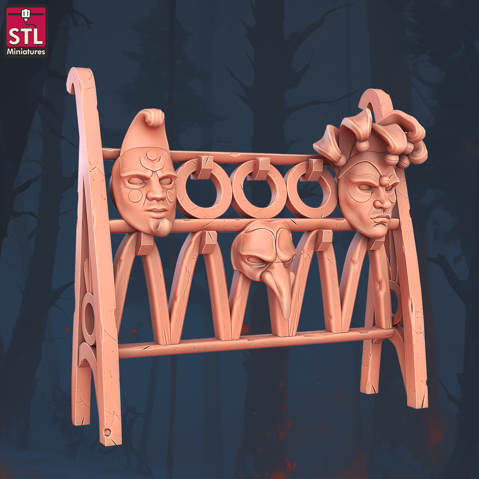 3D Printed STL Miniatures Masquerade Vetenian Carnival Set 28 - 32mm War Gaming D&D