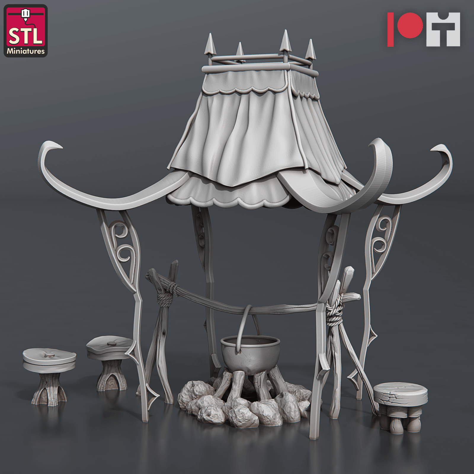 3D Printed STL Miniatures Nobles Set 28 - 32mm War Gaming D&D