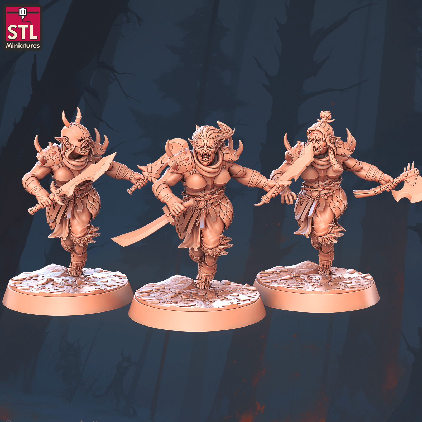 3D Printed STL Miniatures Orc Camp Set 28 - 32mm War Gaming D&D