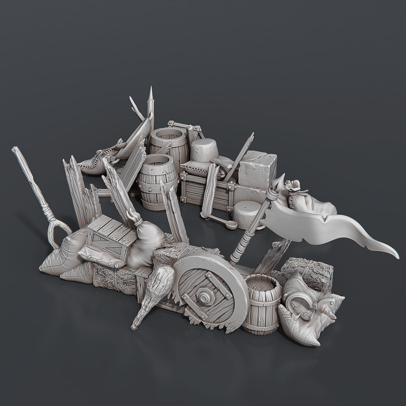 3D Printed STL Miniatures Riot Set 28 - 32mm War Gaming D&D