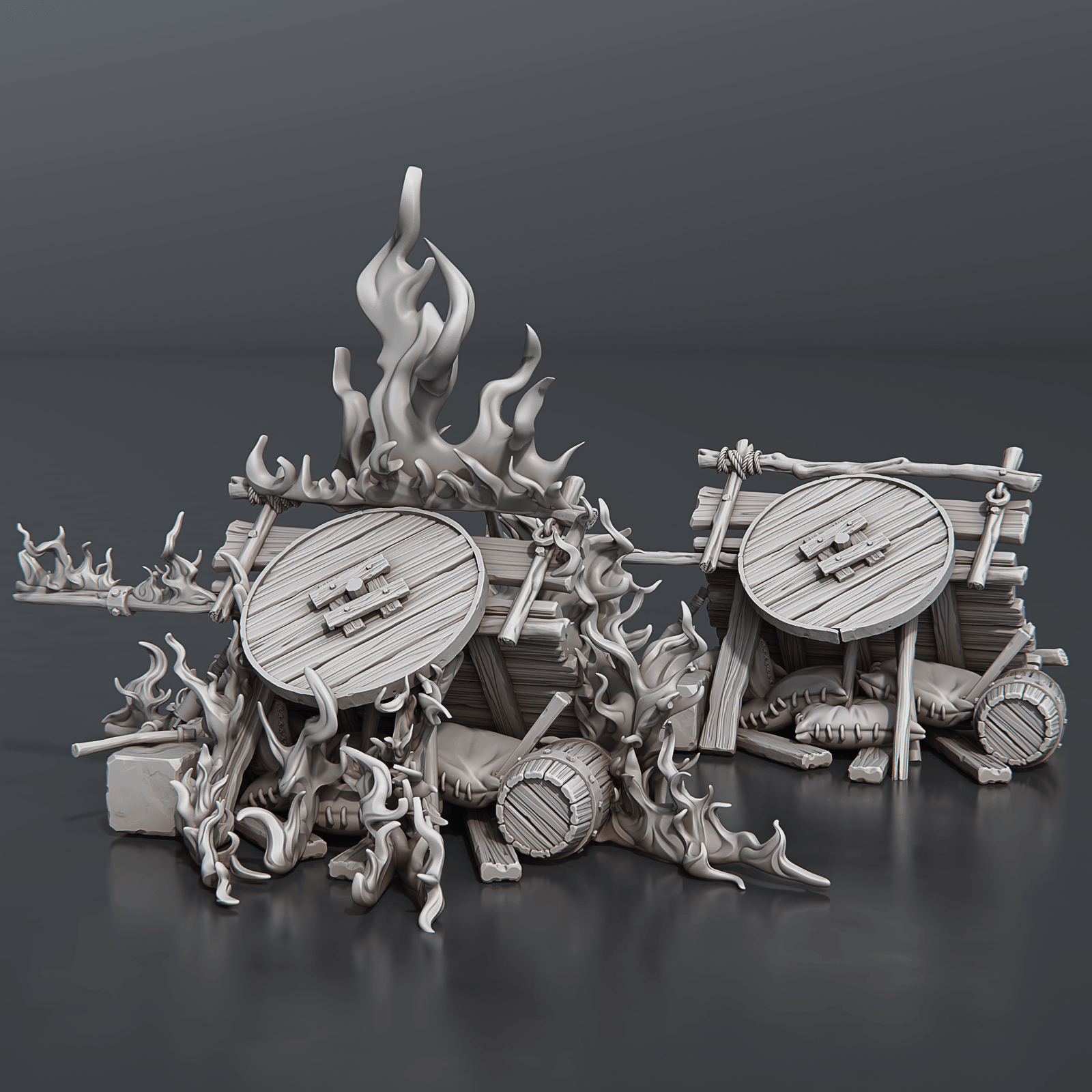 3D Printed STL Miniatures Riot Set 28 - 32mm War Gaming D&D