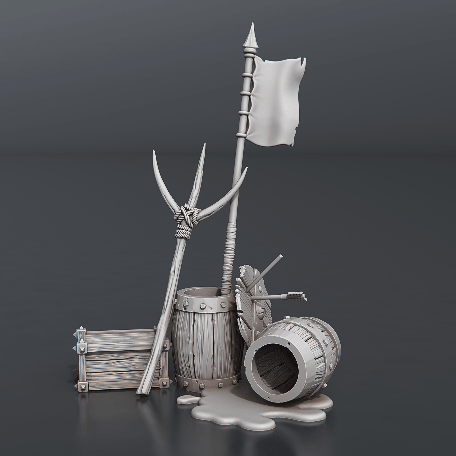 3D Printed STL Miniatures Riot Set 28 - 32mm War Gaming D&D