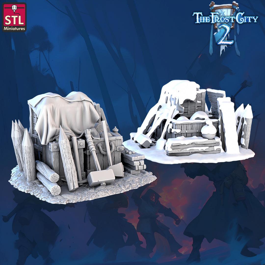 3D Printed STL Miniatures Scatter Terrain The Frost City 2 28 - 32mm War Gaming D&D