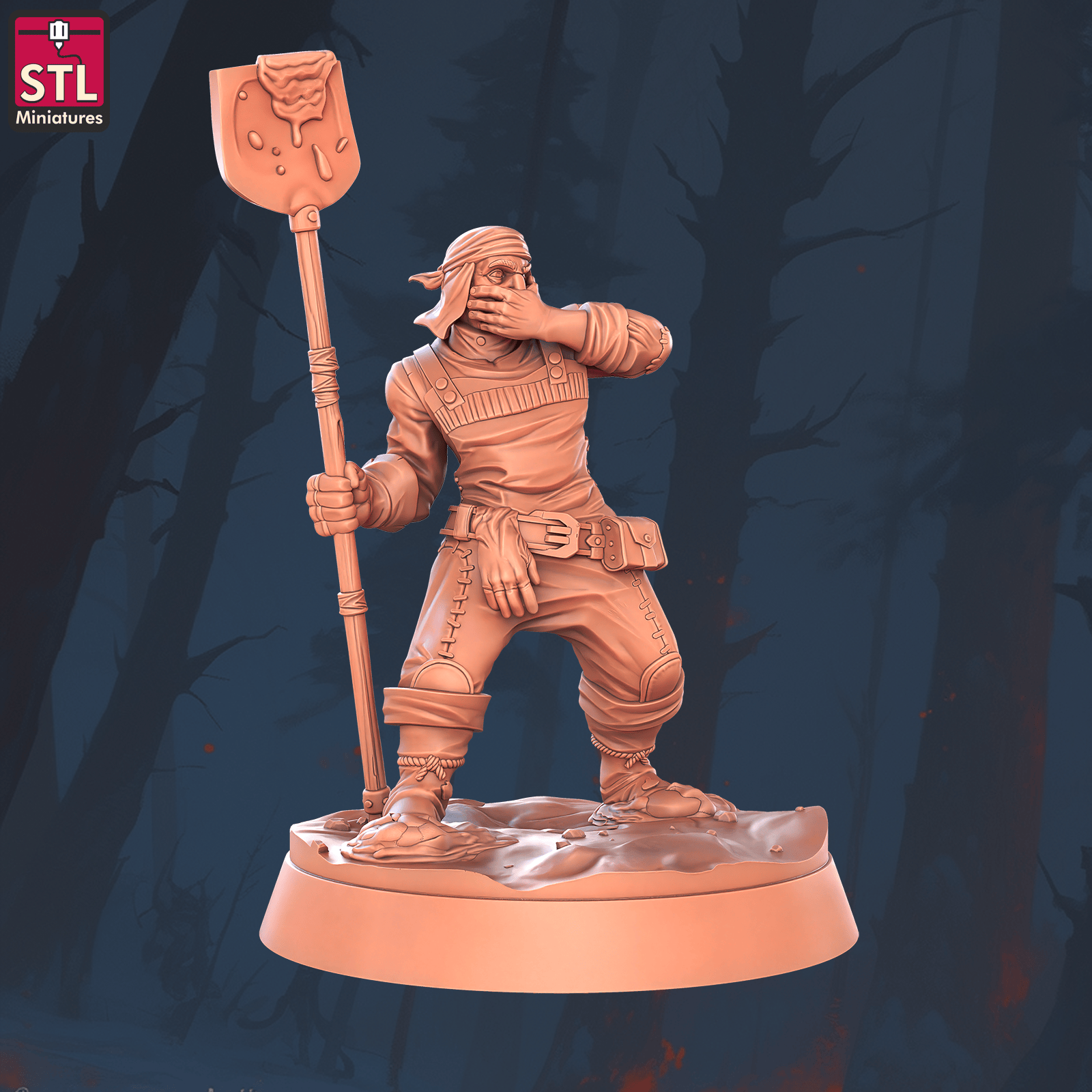 3D Printed STL Miniatures Sewers Workers Set 28 - 32mm War Gaming D&D