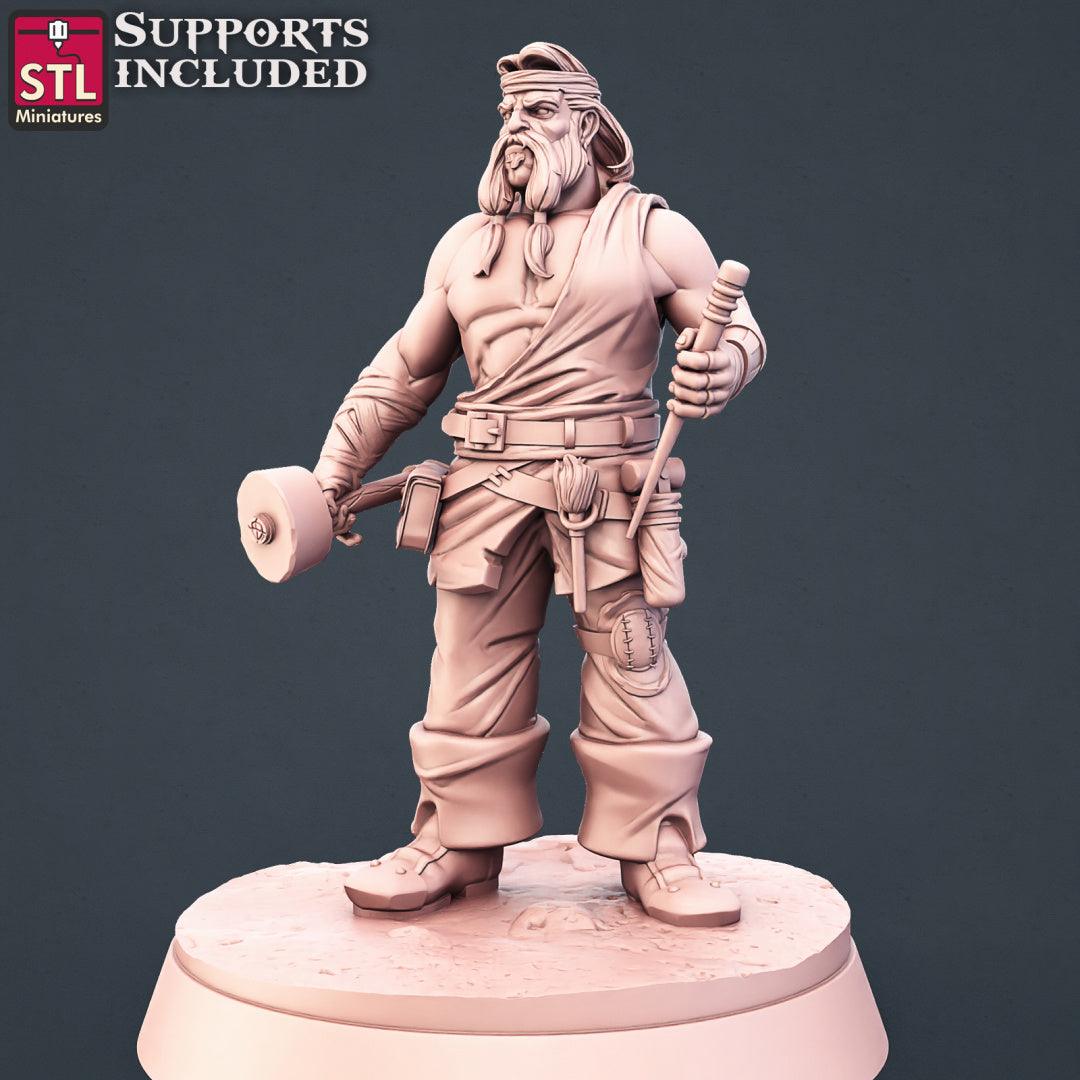 3D Printed STL Miniatures Stone Carver Set 28 - 32mm War Gaming D&D