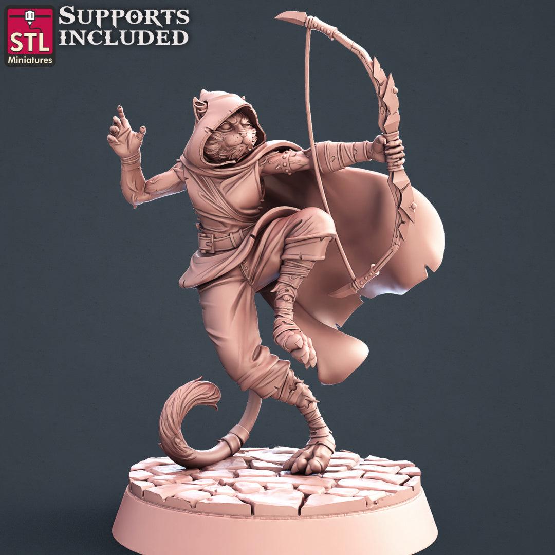3D Printed STL Miniatures Tabaxi Assassins Set 28 - 32mm War Gaming D&D