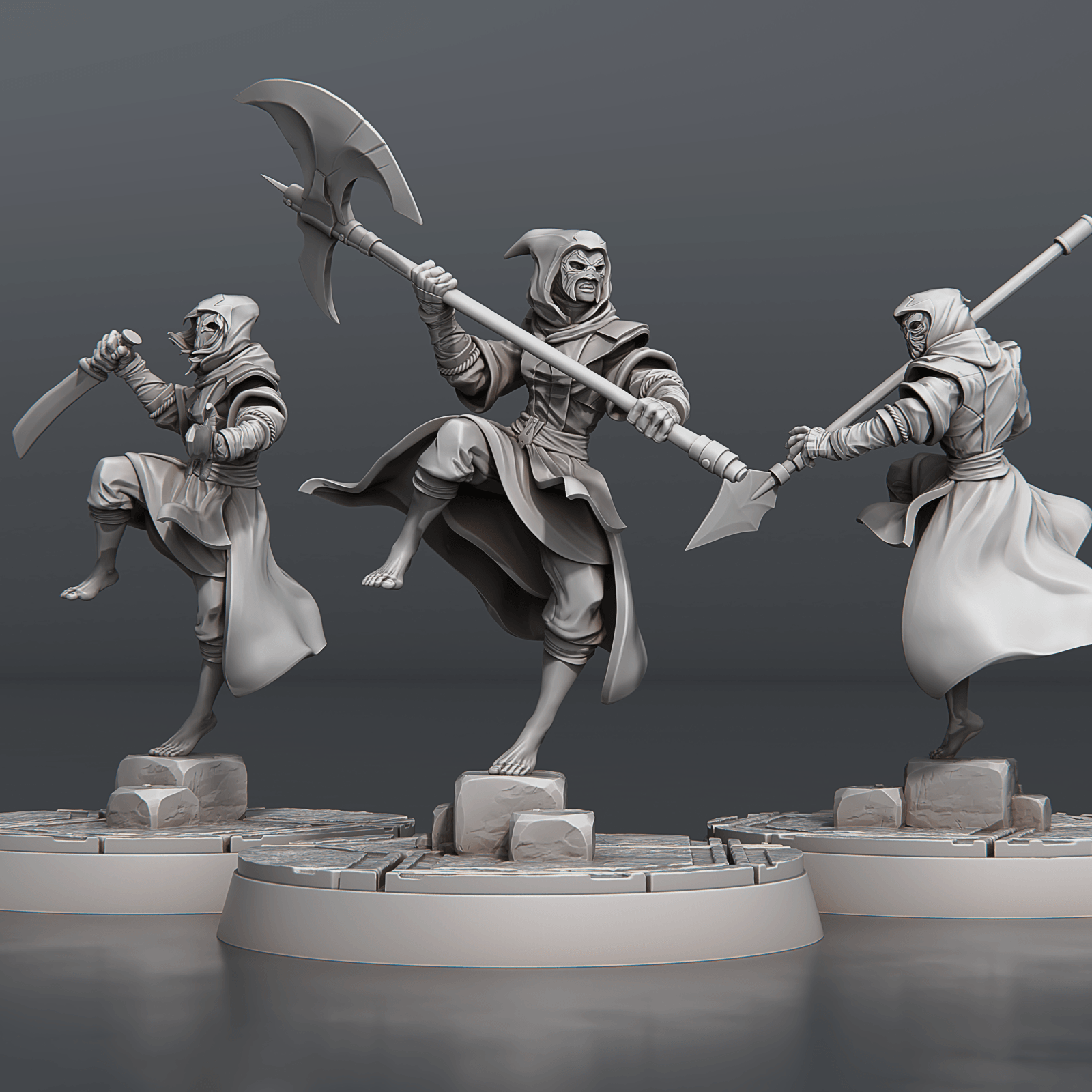 3D Printed STL Miniatures Temple Guardians Set 28 - 32mm War Gaming D&D