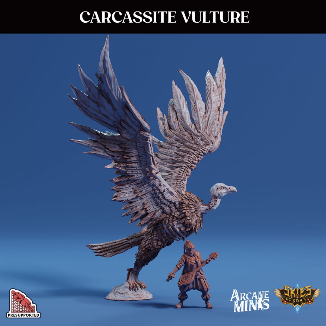 3D Printed Sordane Publishing Arcane Minis Carcassite Vulture Cult of Umiera 28 32mm D&D