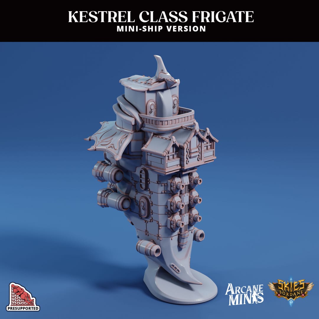 3D Printed Sordane Publishing Arcane Minis Mini Ship - Kestrel Frigate