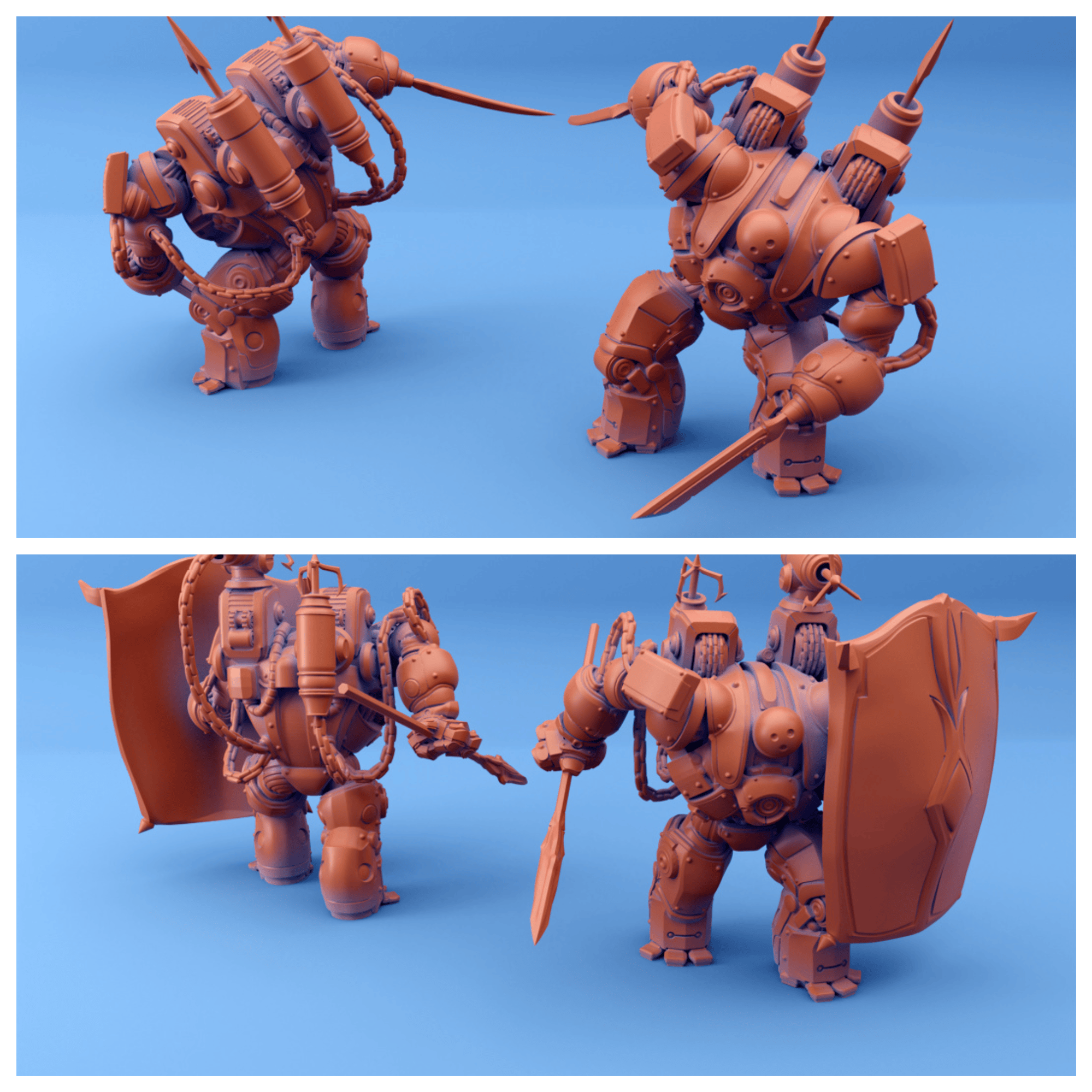 3D Printed Sordane Publishing Arcane Minis Shard Guardians Assault Set Shard Guardian Set 28 32mm D&D