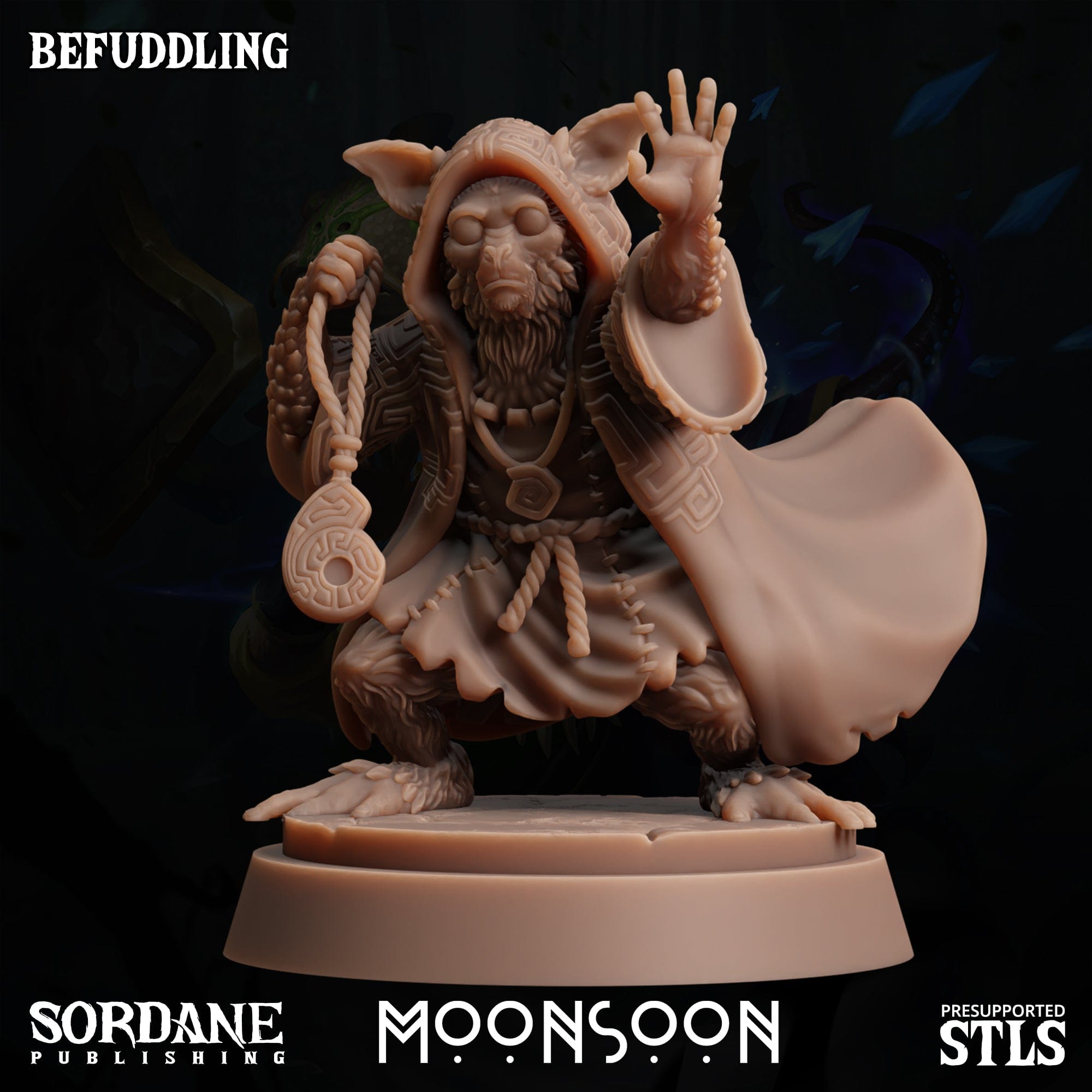3D Printed Sordane Publishing Befuddling Moonsoon 28 32mm D&D