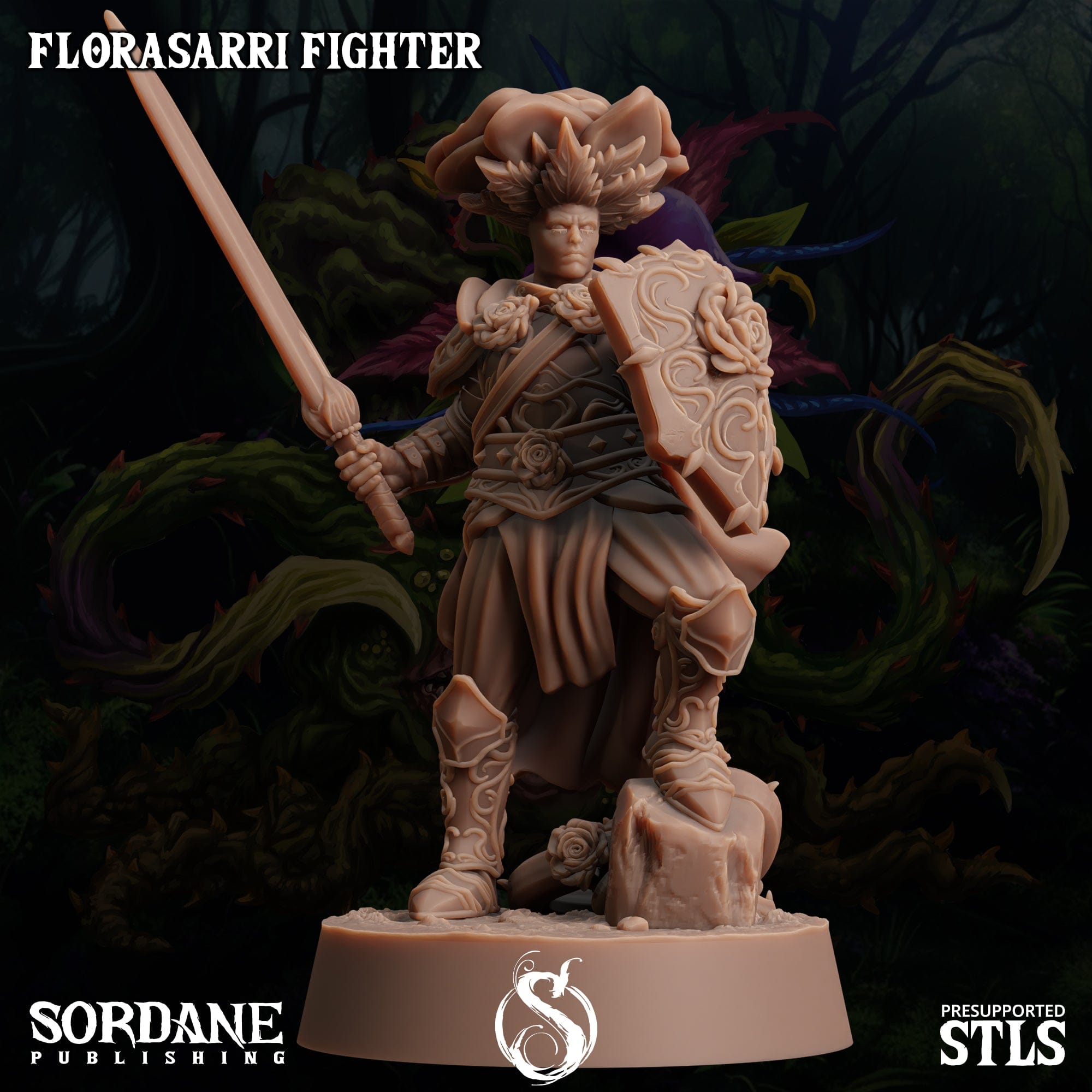 3D Printed Sordane Publishing Florasarri Fighter Cupid's Embrace Set 28 32mm D&D