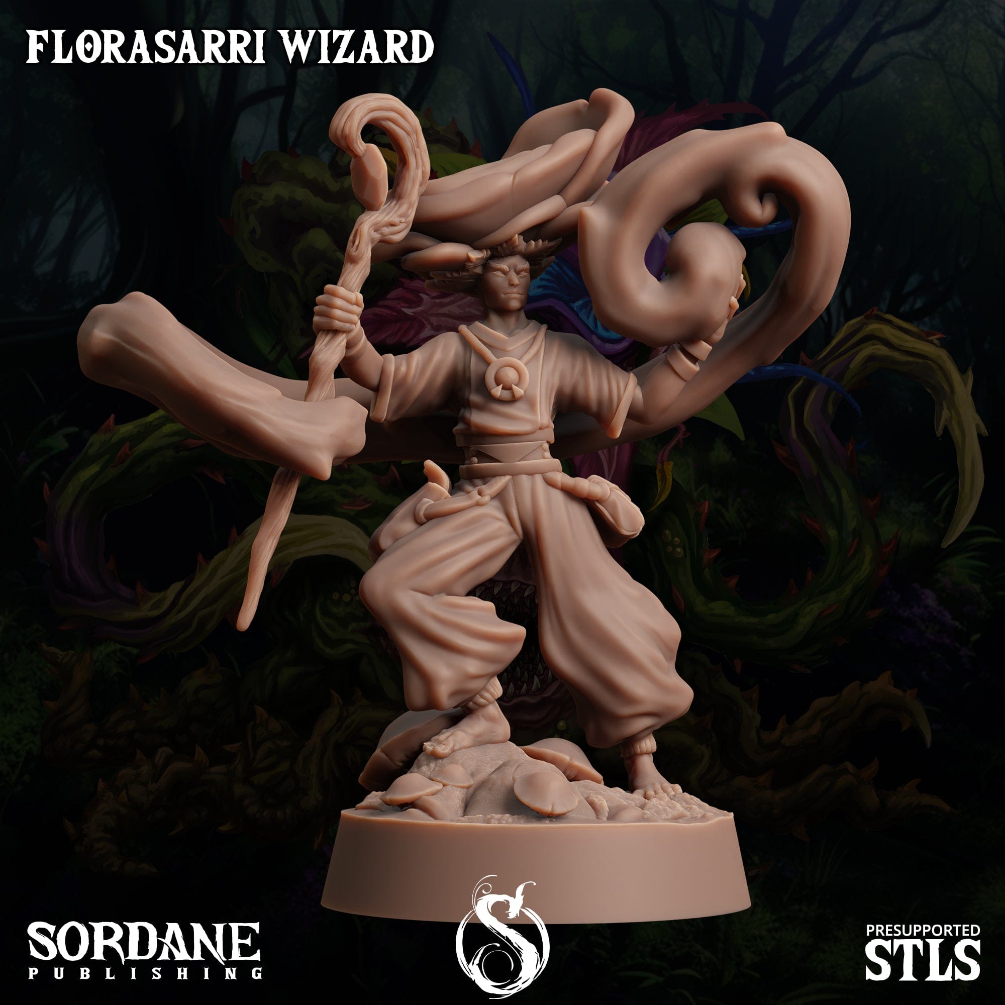 3D Printed Sordane Publishing Florasarri Wizard Cupid's Embrace Set 28 32mm D&D