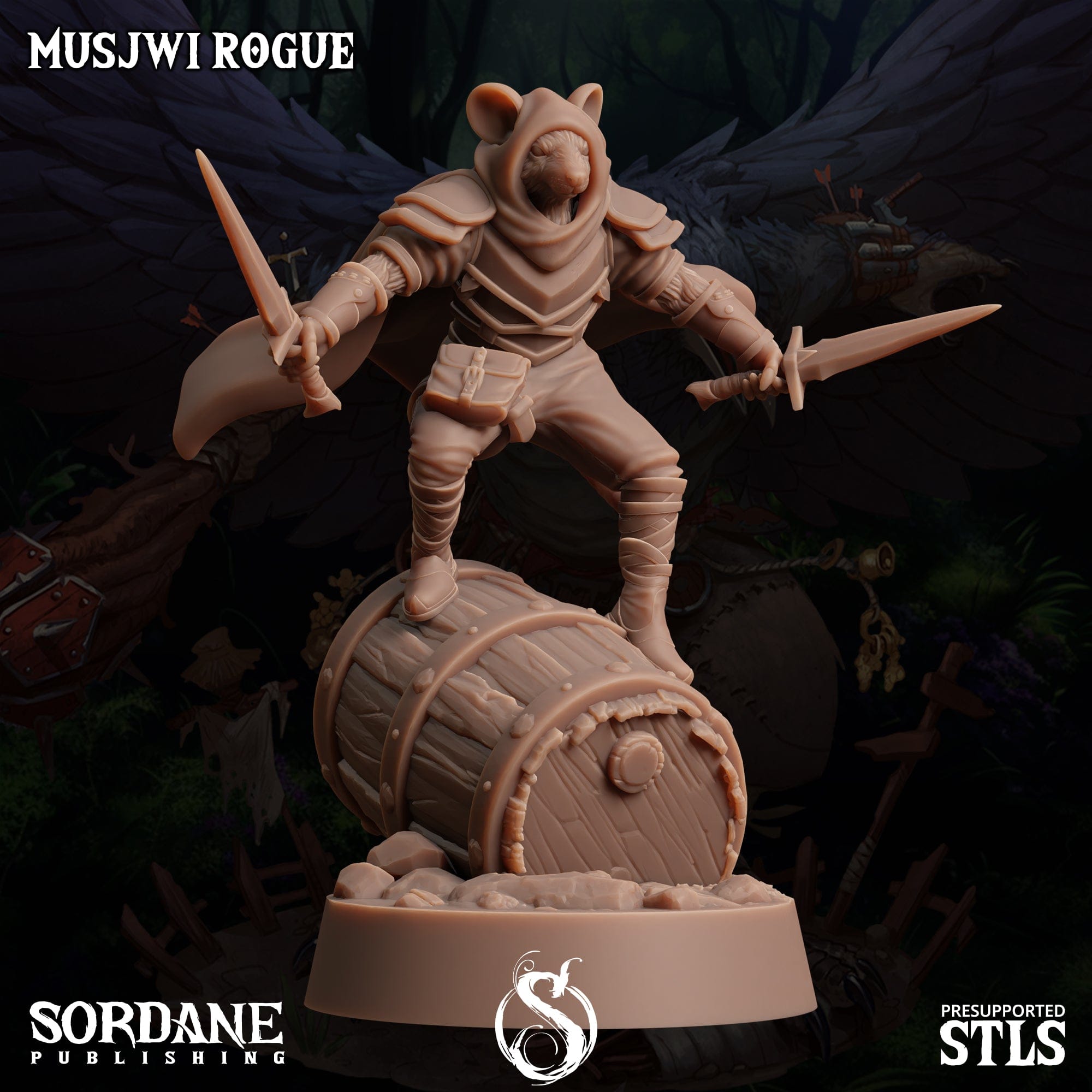 3D Printed Sordane Publishing Musjwi Rogue Burrows Below 28 32mm D&D