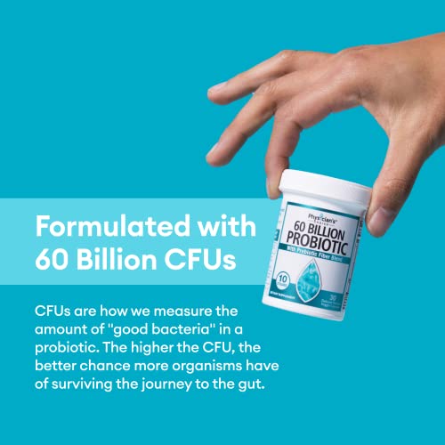 Physician's CHOICE Probiotics 60 Billion CFU - 10 Diverse Strains + Organic Prebiotic - Digestive & Gut Health - Supports Occasional Constipation, Diarrhea, Gas & Bloating - Probiotics For Women & Men