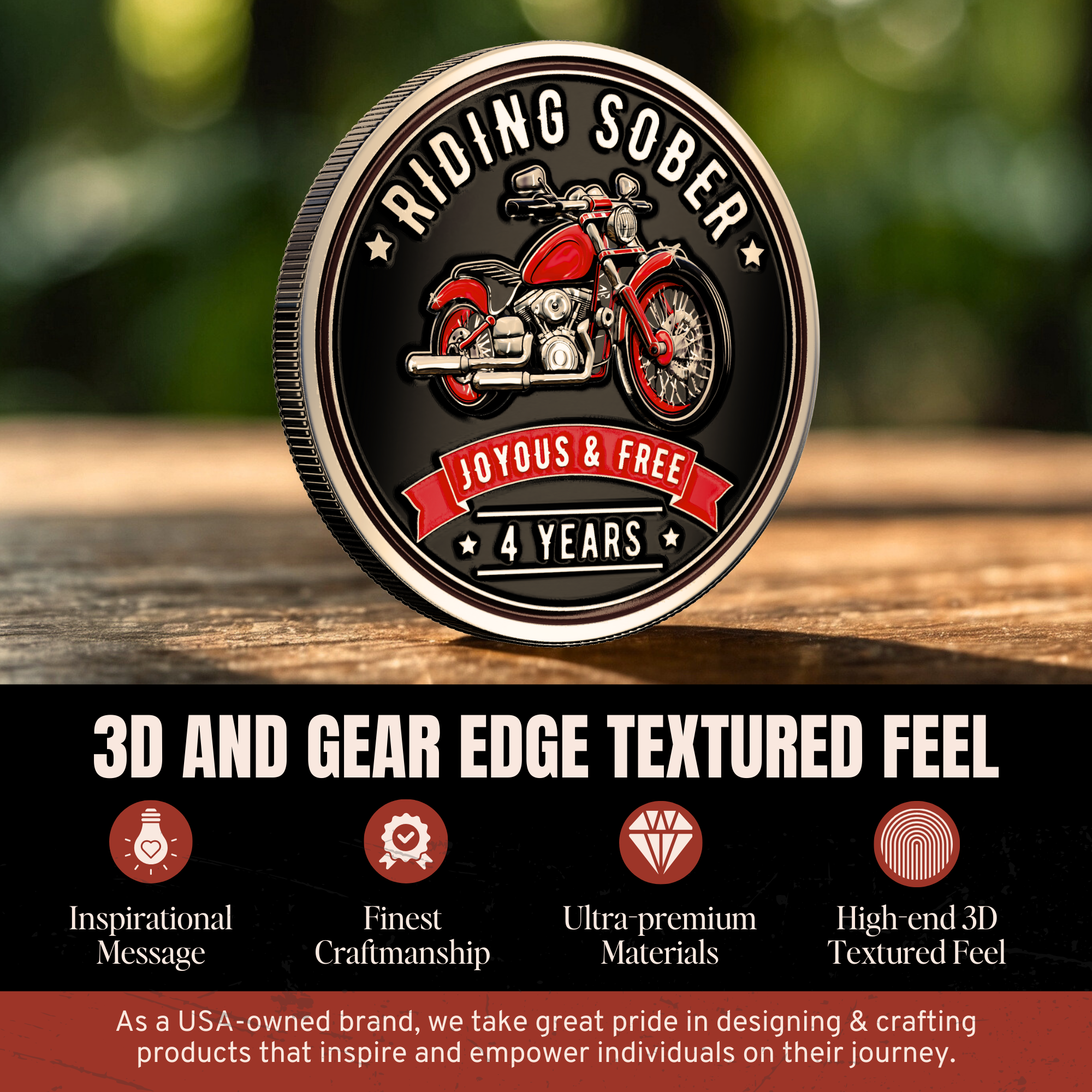 Riding Sober Recovery Affirmation Coin
