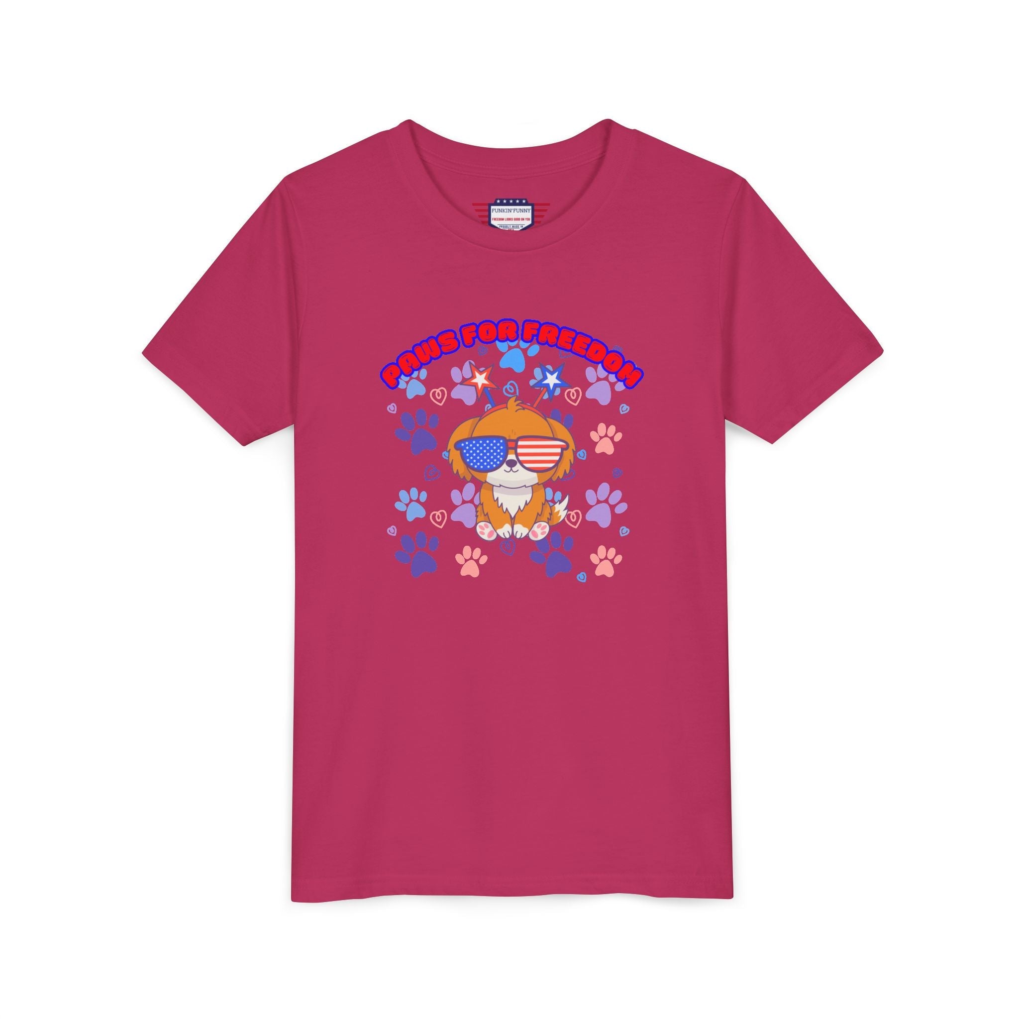 Youth - 'Paws for Freedom' Unisex Classic Tee - Celebrate Pets & Patriotism
